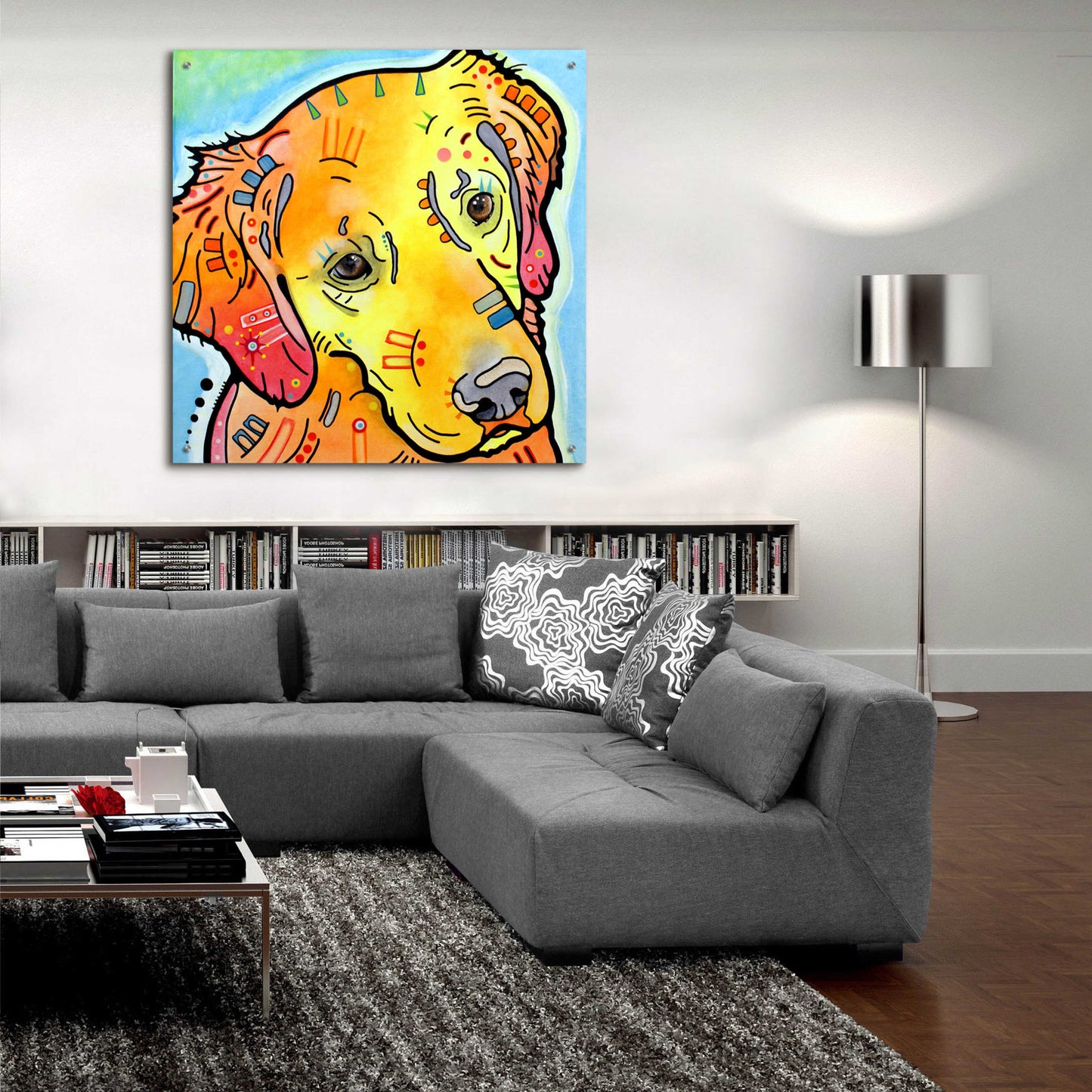 Epic Art 'The Golden(Ish) Retriever' by Dean Russo, Acrylic Glass Wall Art,36x36