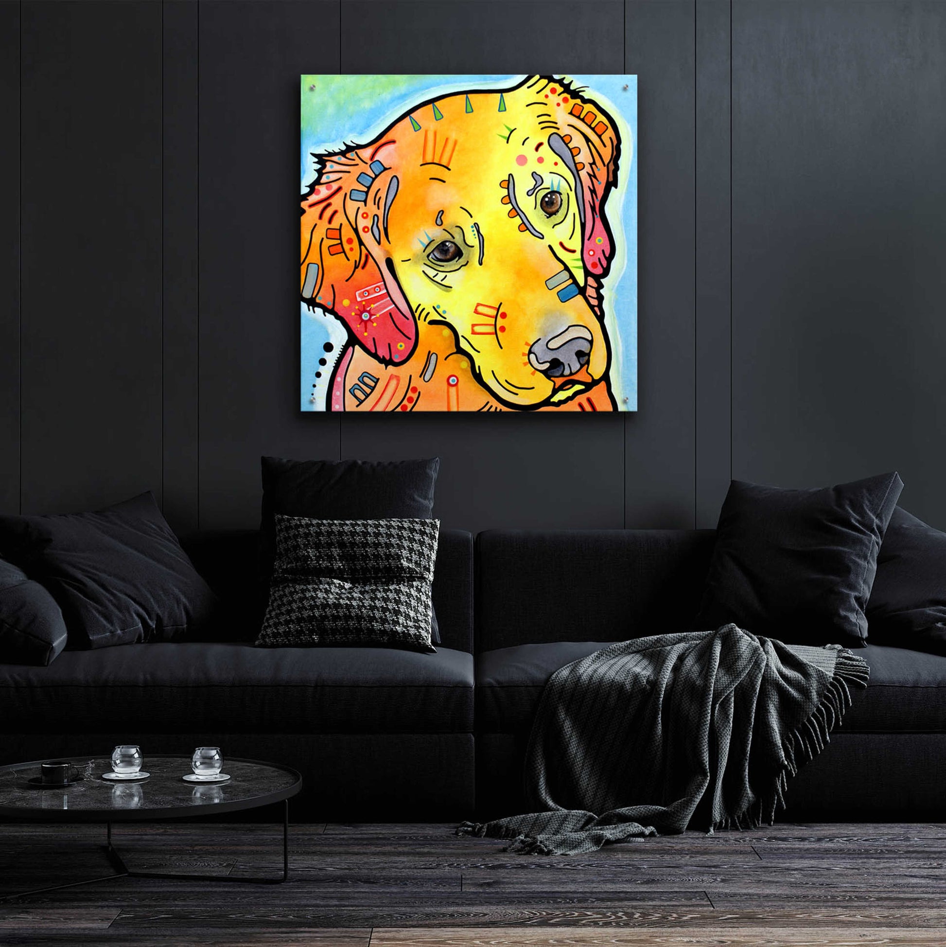 Epic Art 'The Golden(Ish) Retriever' by Dean Russo, Acrylic Glass Wall Art,36x36