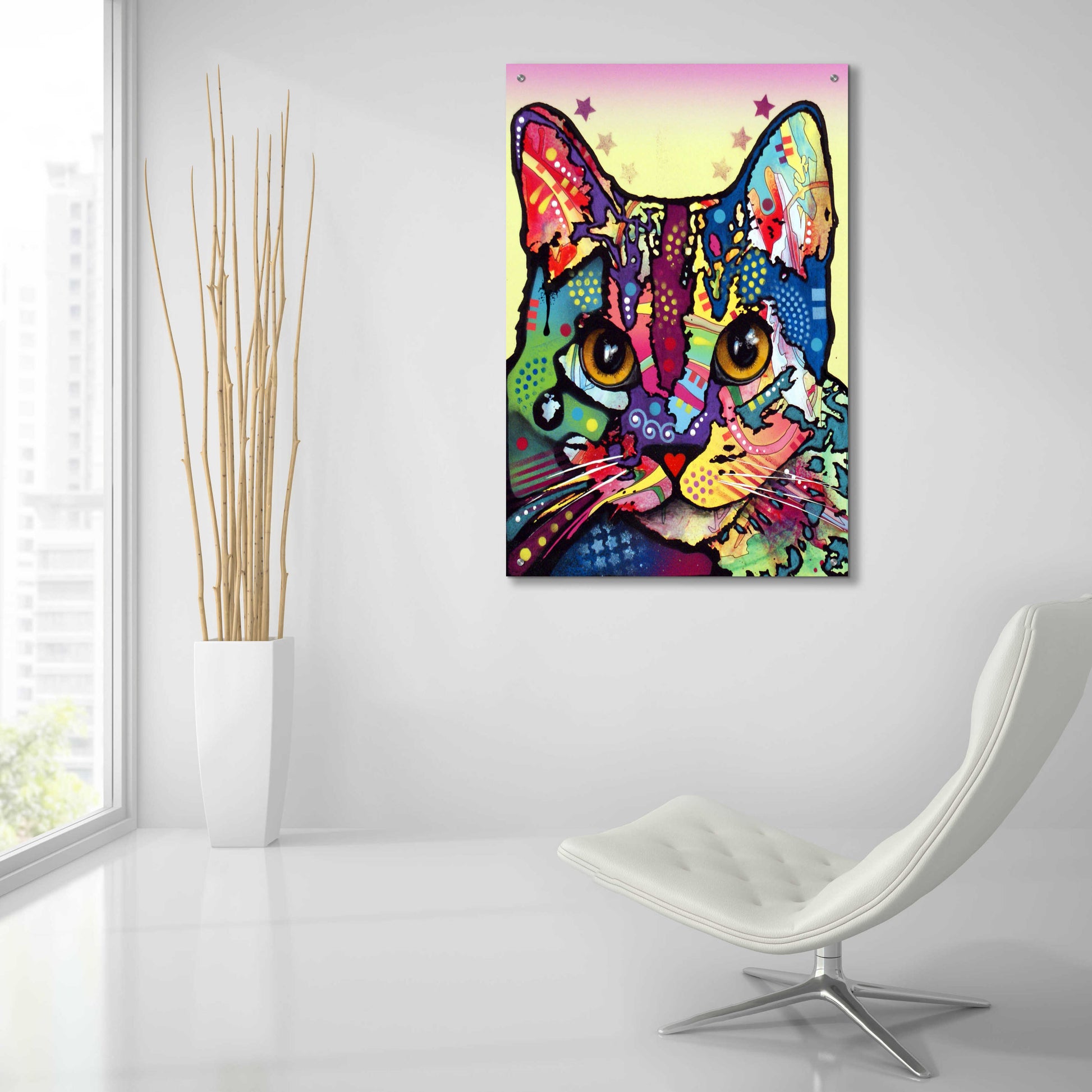 Epic Art 'Maya Cat' by Dean Russo, Acrylic Glass Wall Art,24x36