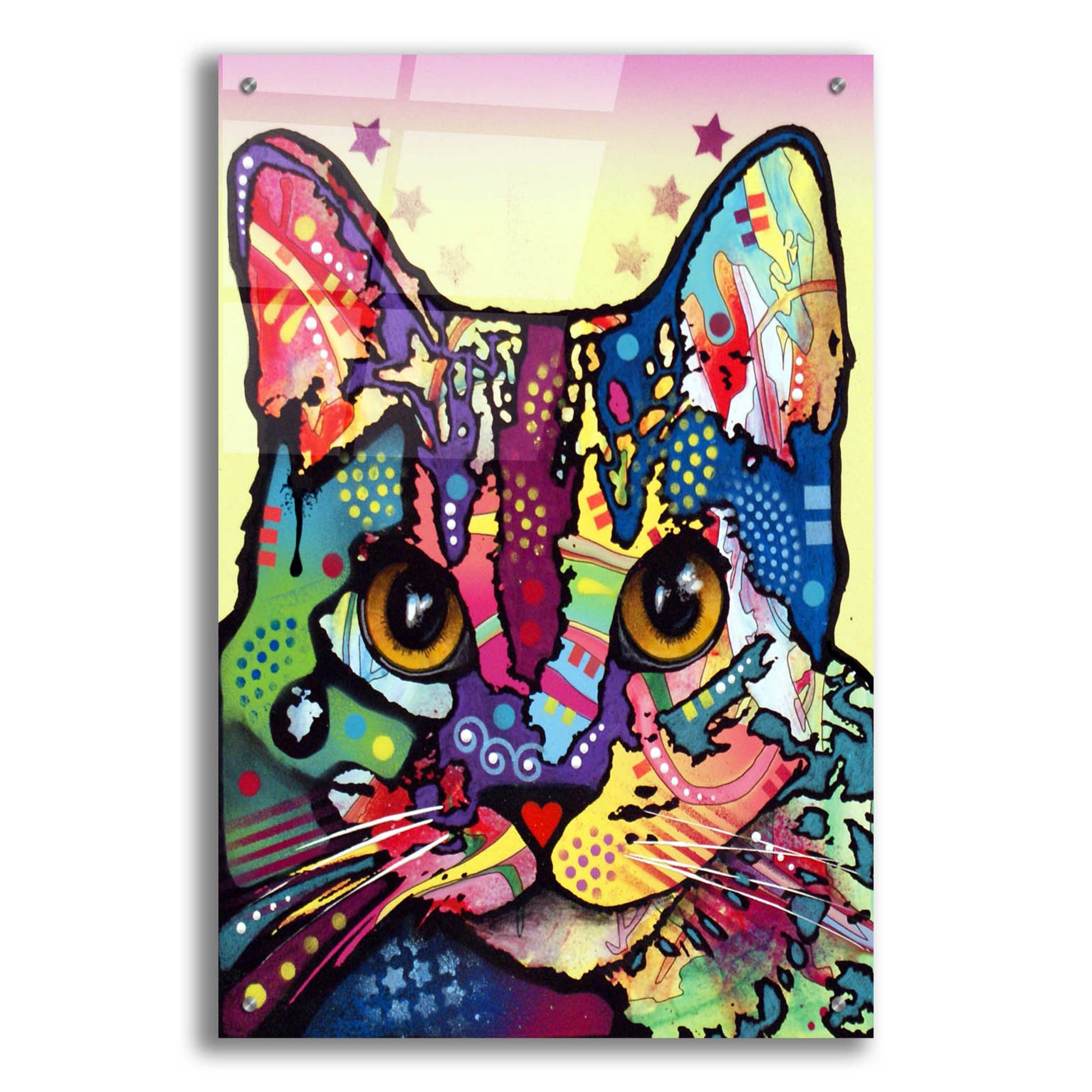 Epic Art 'Maya Cat' by Dean Russo, Acrylic Glass Wall Art,24x36