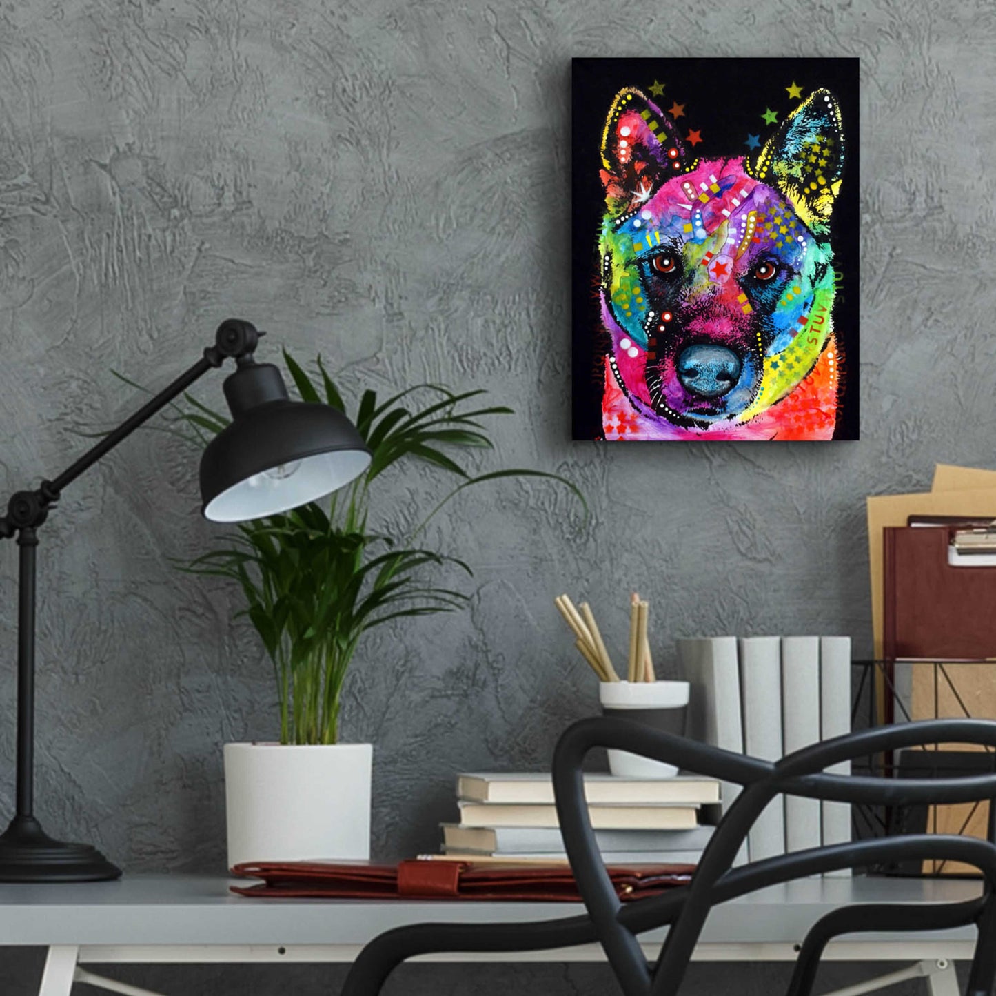 Epic Art 'Akita 2' by Dean Russo, Acrylic Glass Wall Art,12x16