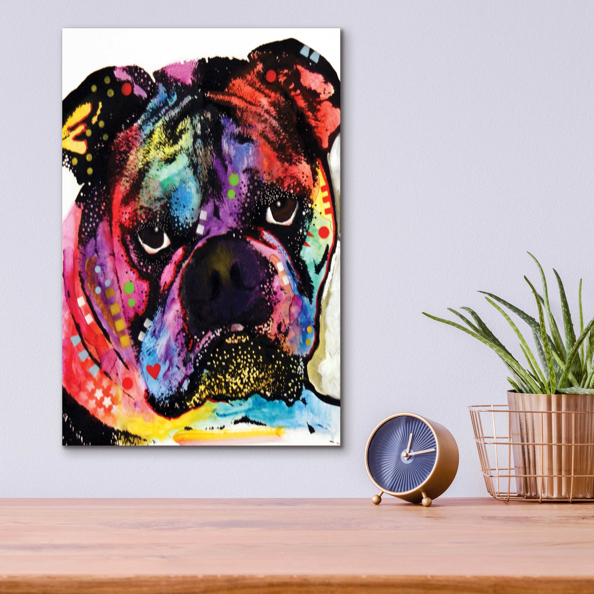 Epic Art 'Bulldog' by Dean Russo, Acrylic Glass Wall Art,12x16