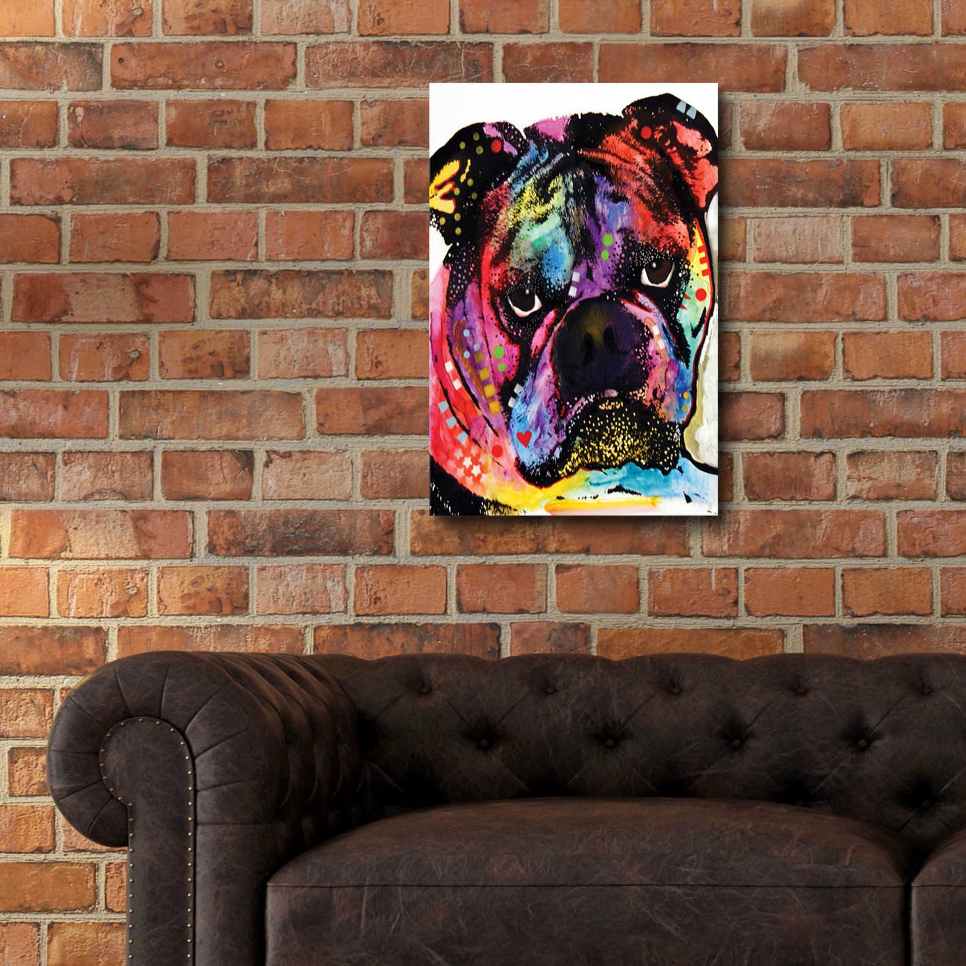 Epic Art 'Bulldog' by Dean Russo, Acrylic Glass Wall Art,16x24