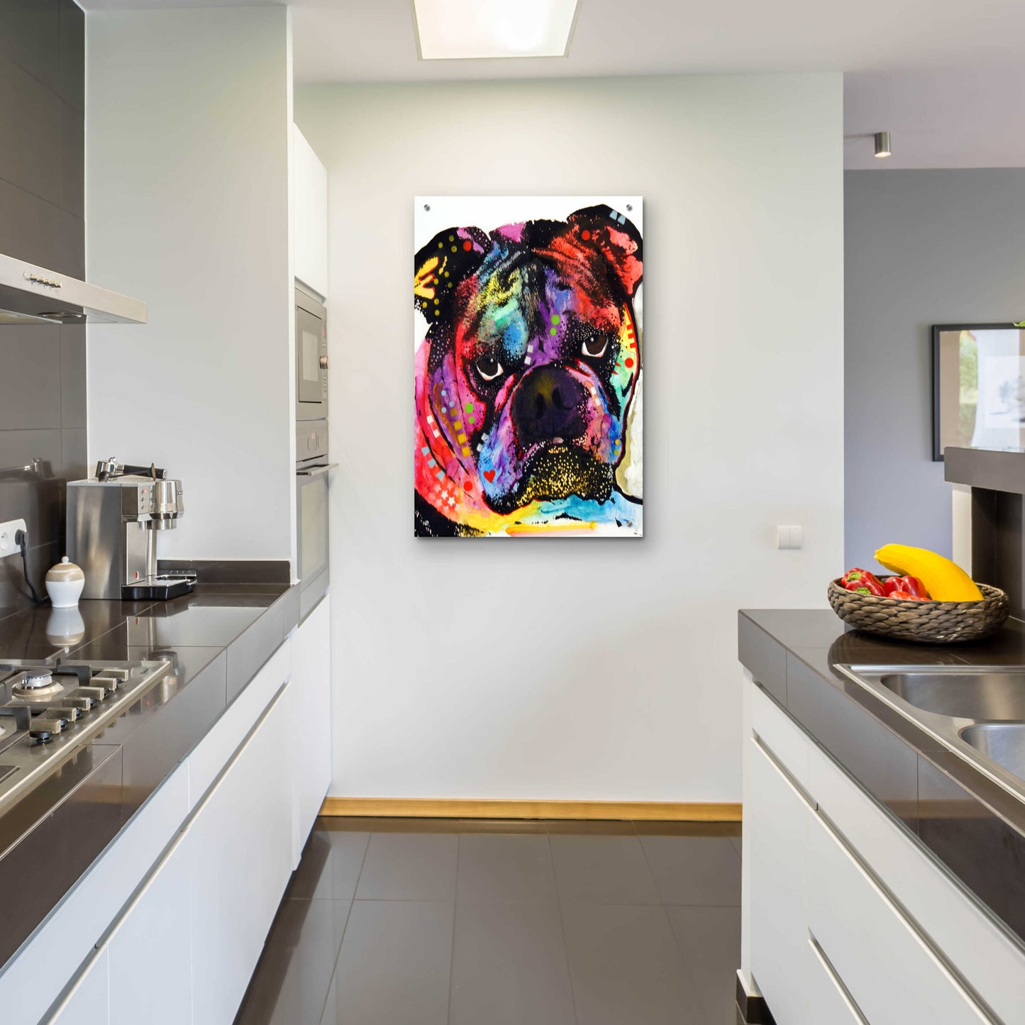 Epic Art 'Bulldog' by Dean Russo, Acrylic Glass Wall Art,24x36