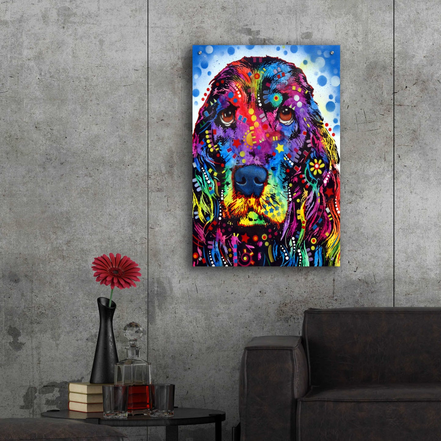 Epic Art 'Cocker Spaniel 2' by Dean Russo, Acrylic Glass Wall Art,24x36