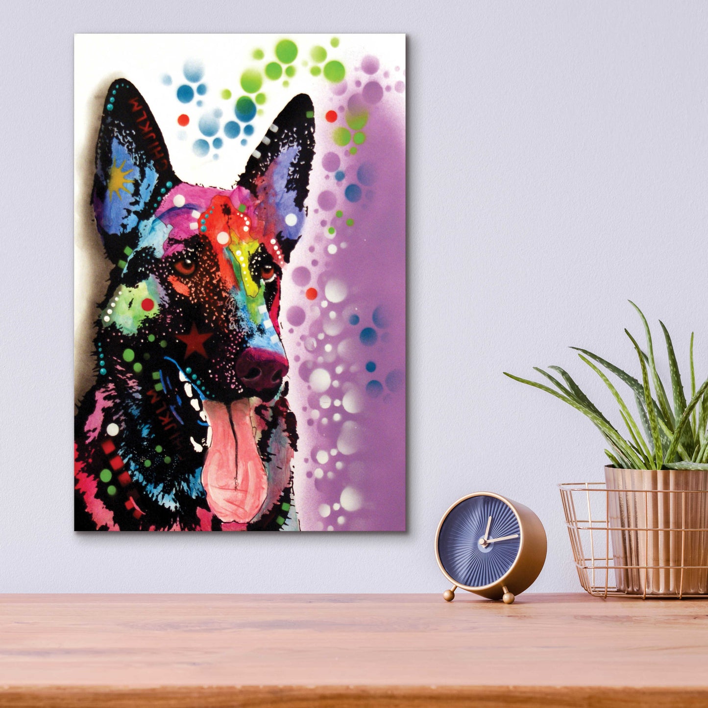 Epic Art 'German Shepherd 2' by Dean Russo, Acrylic Glass Wall Art,12x16