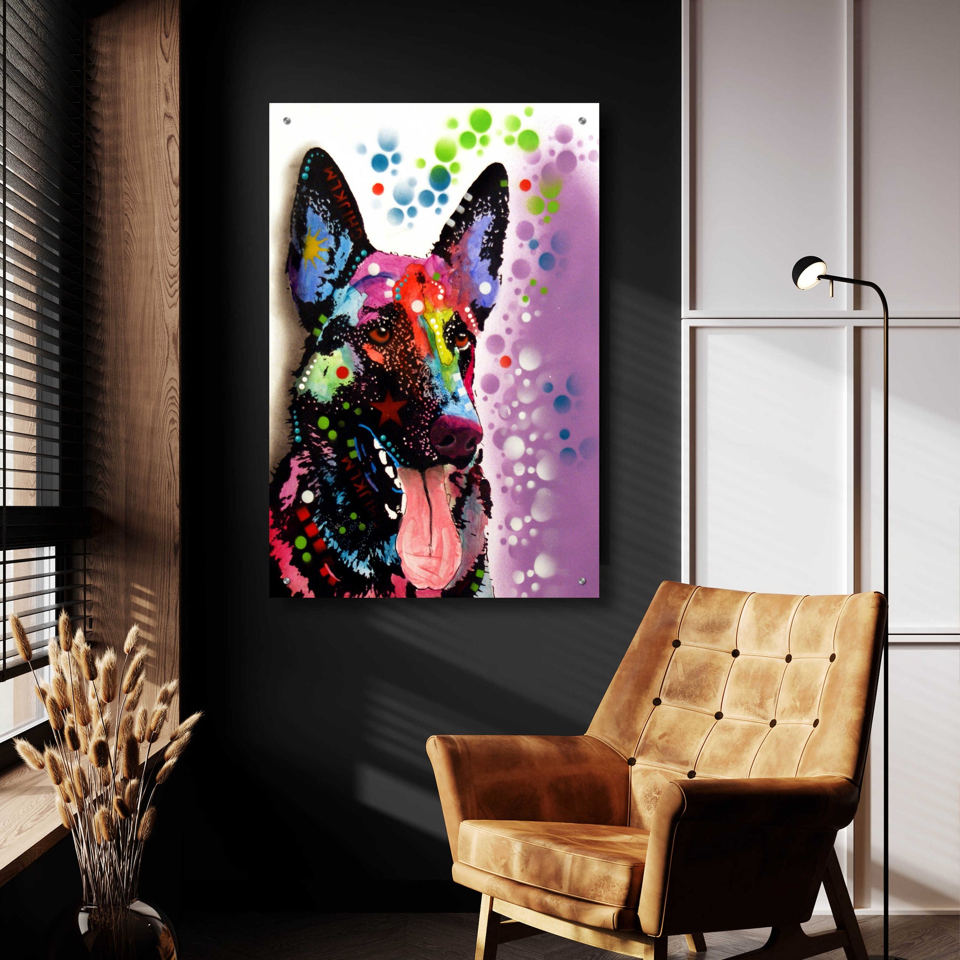 Epic Art 'German Shepherd 2' by Dean Russo, Acrylic Glass Wall Art,24x36