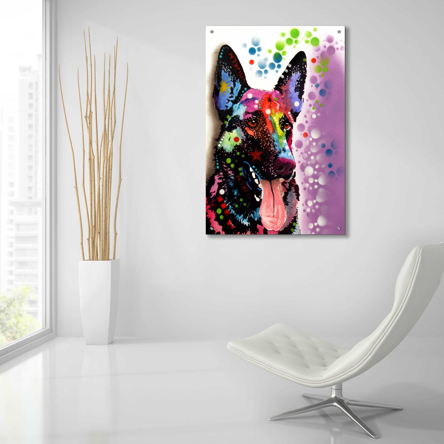 Epic Art 'German Shepherd 2' by Dean Russo, Acrylic Glass Wall Art,24x36