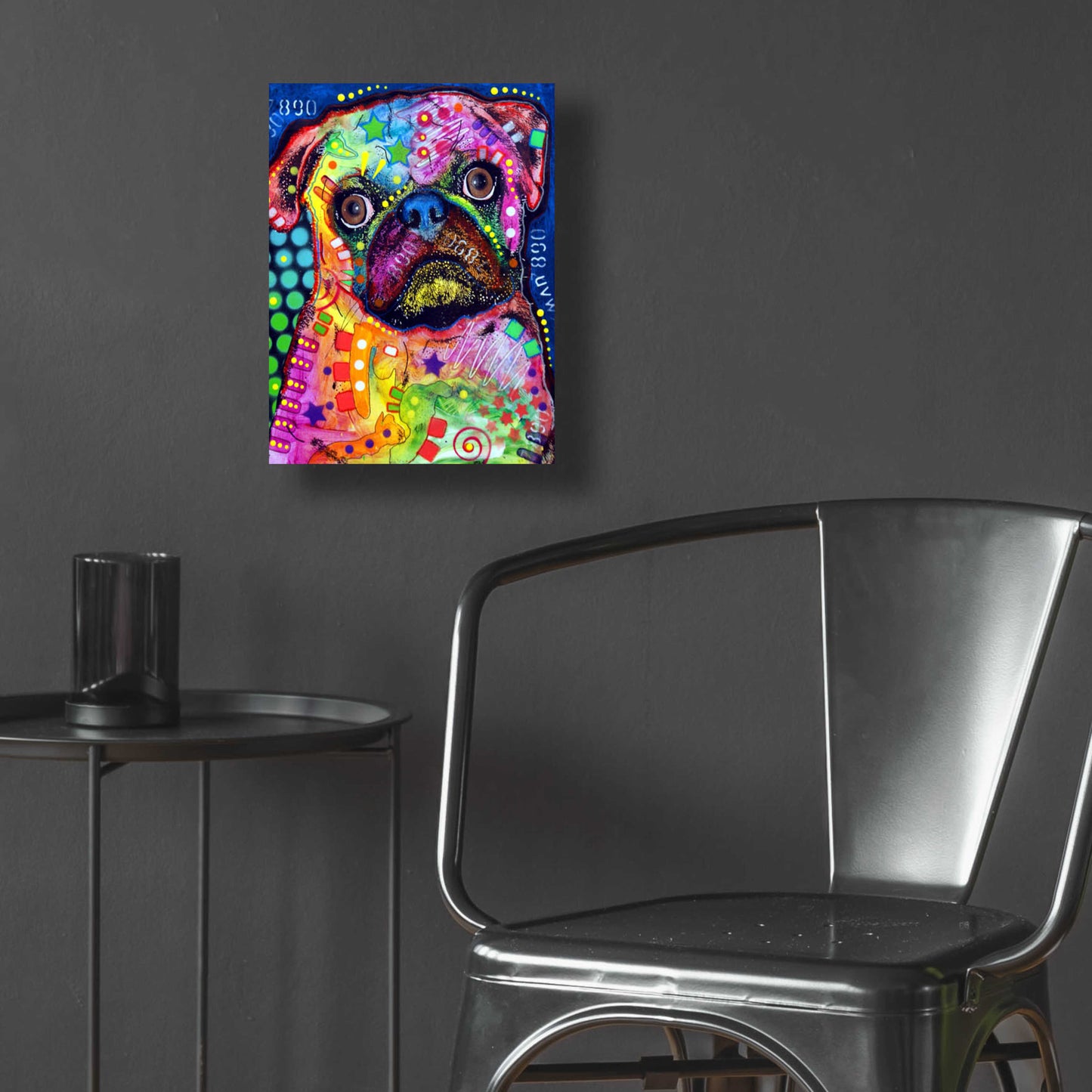 Epic Art 'Pug 2' by Dean Russo, Acrylic Glass Wall Art,12x16