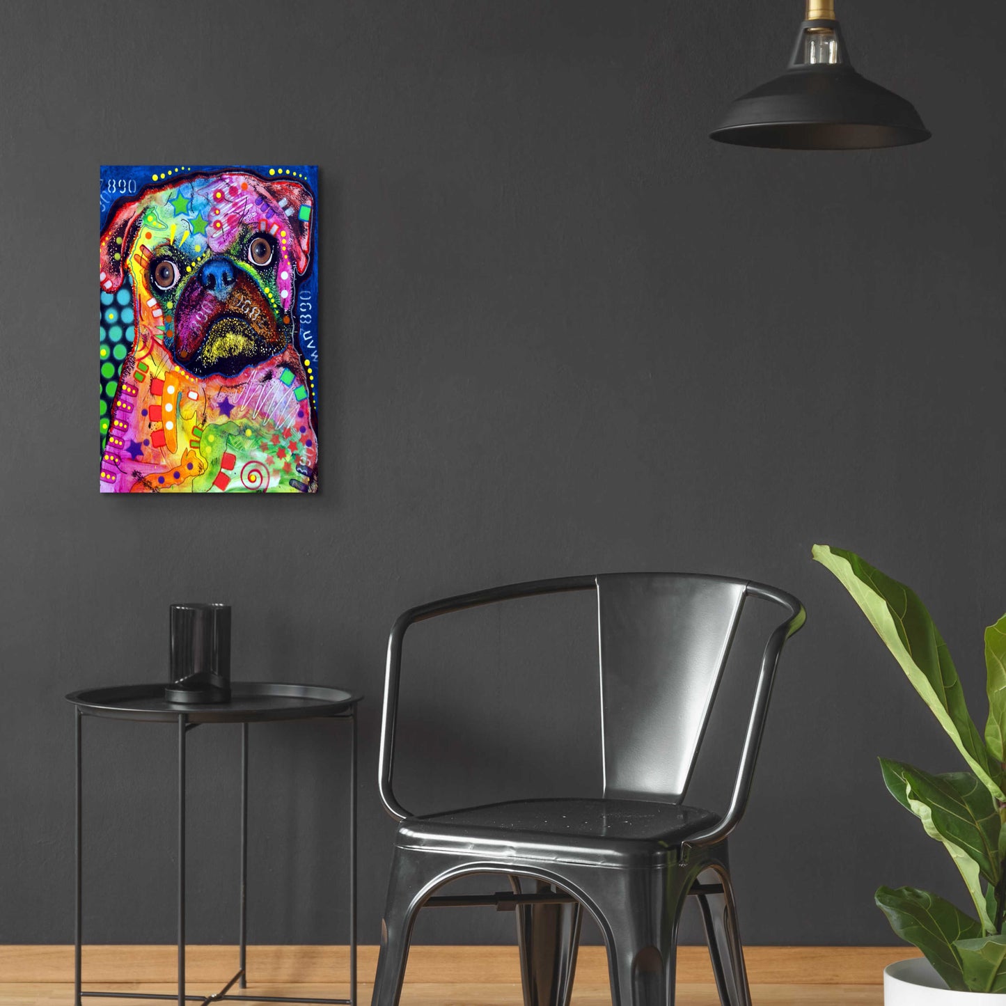 Epic Art 'Pug 2' by Dean Russo, Acrylic Glass Wall Art,16x24