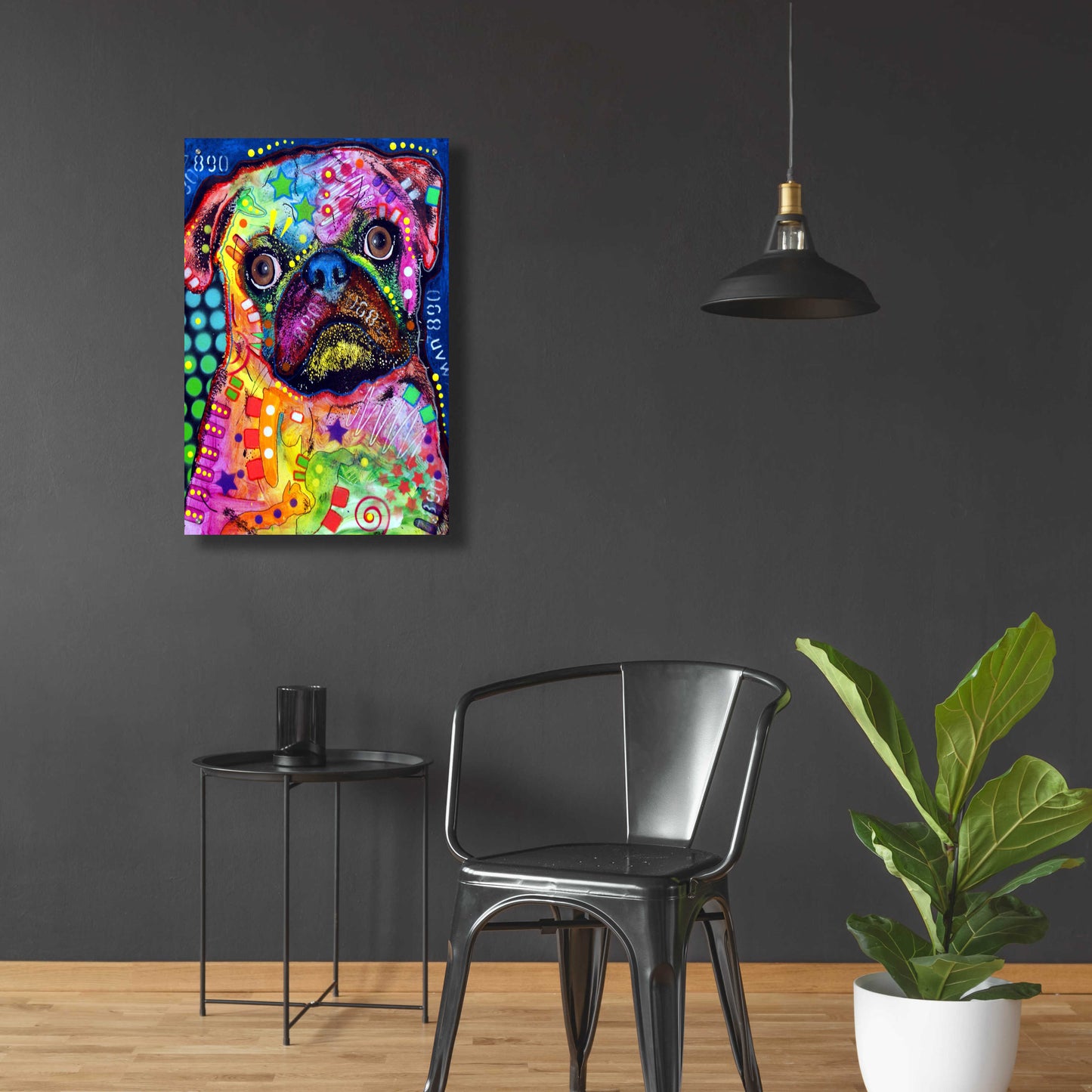 Epic Art 'Pug 2' by Dean Russo, Acrylic Glass Wall Art,24x36