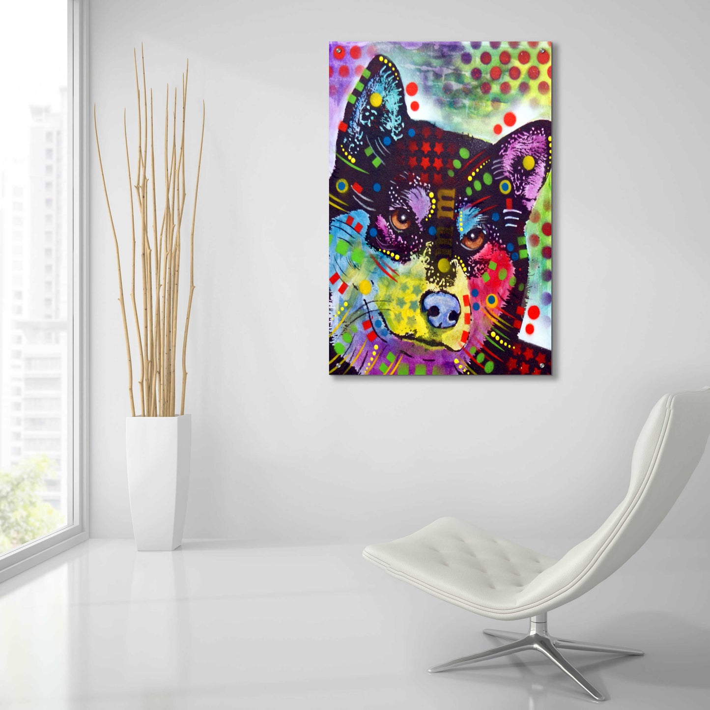 Epic Art 'Shiba Inu' by Dean Russo, Acrylic Glass Wall Art,24x36