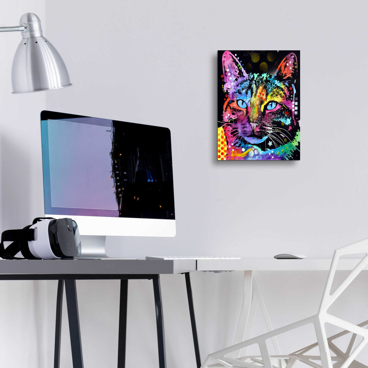 Epic Art 'Thoughtful Cat' by Dean Russo, Acrylic Glass Wall Art,12x16