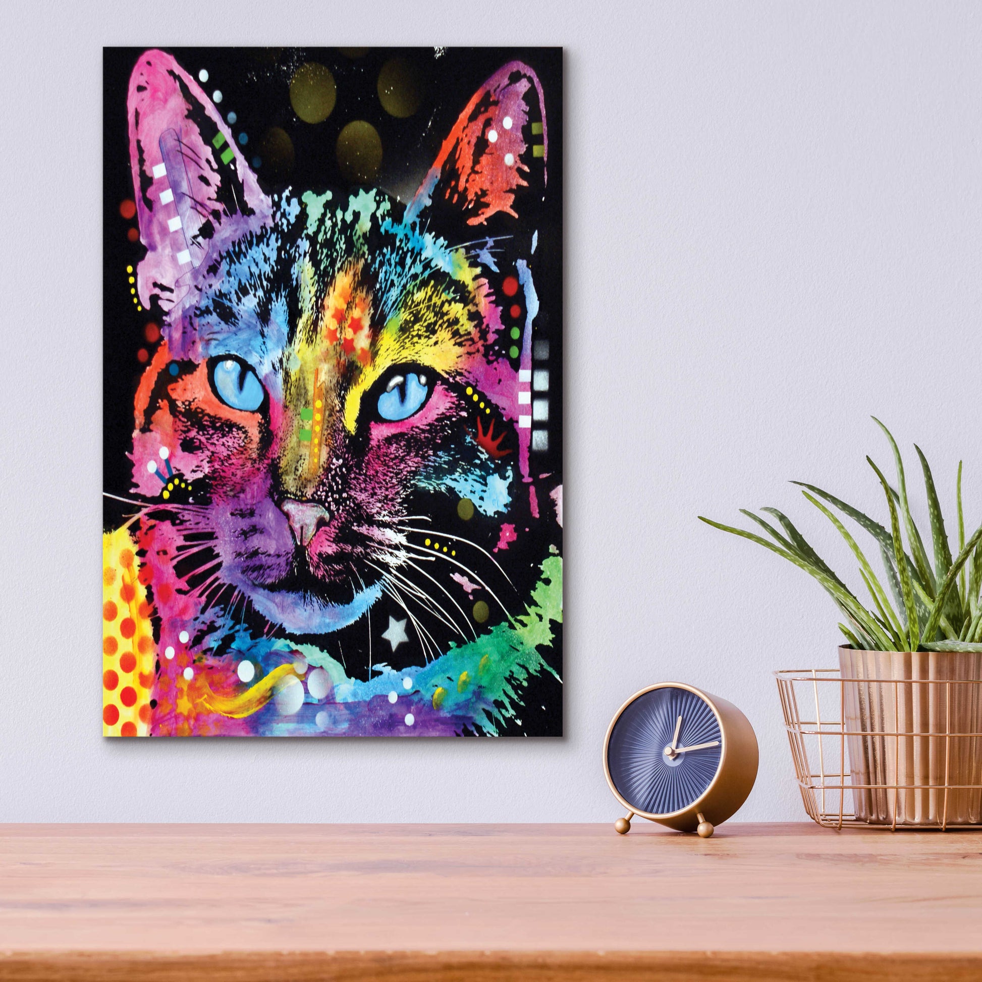 Epic Art 'Thoughtful Cat' by Dean Russo, Acrylic Glass Wall Art,12x16