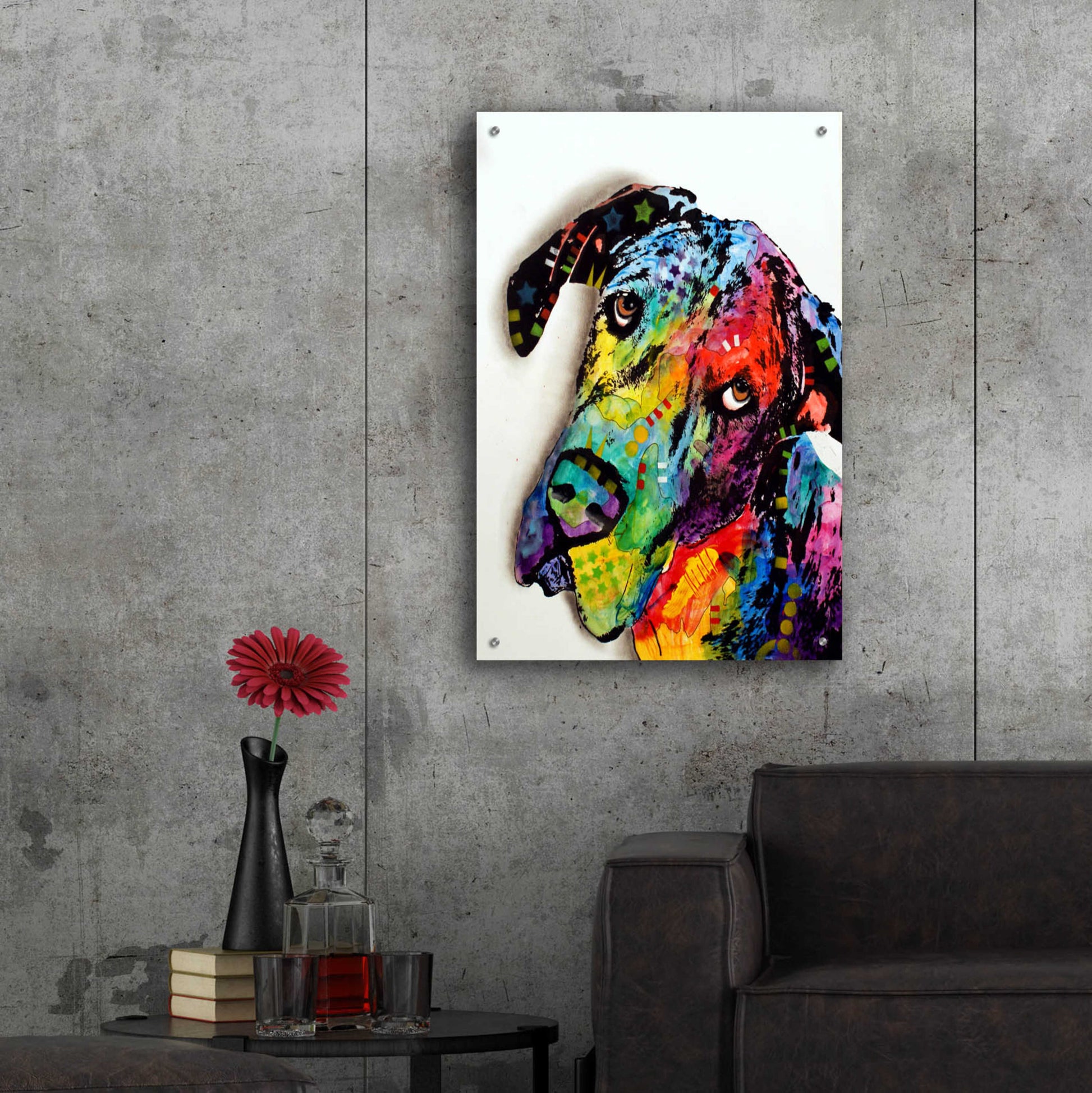 Epic Art 'Tilted Dane' by Dean Russo, Acrylic Glass Wall Art,24x36