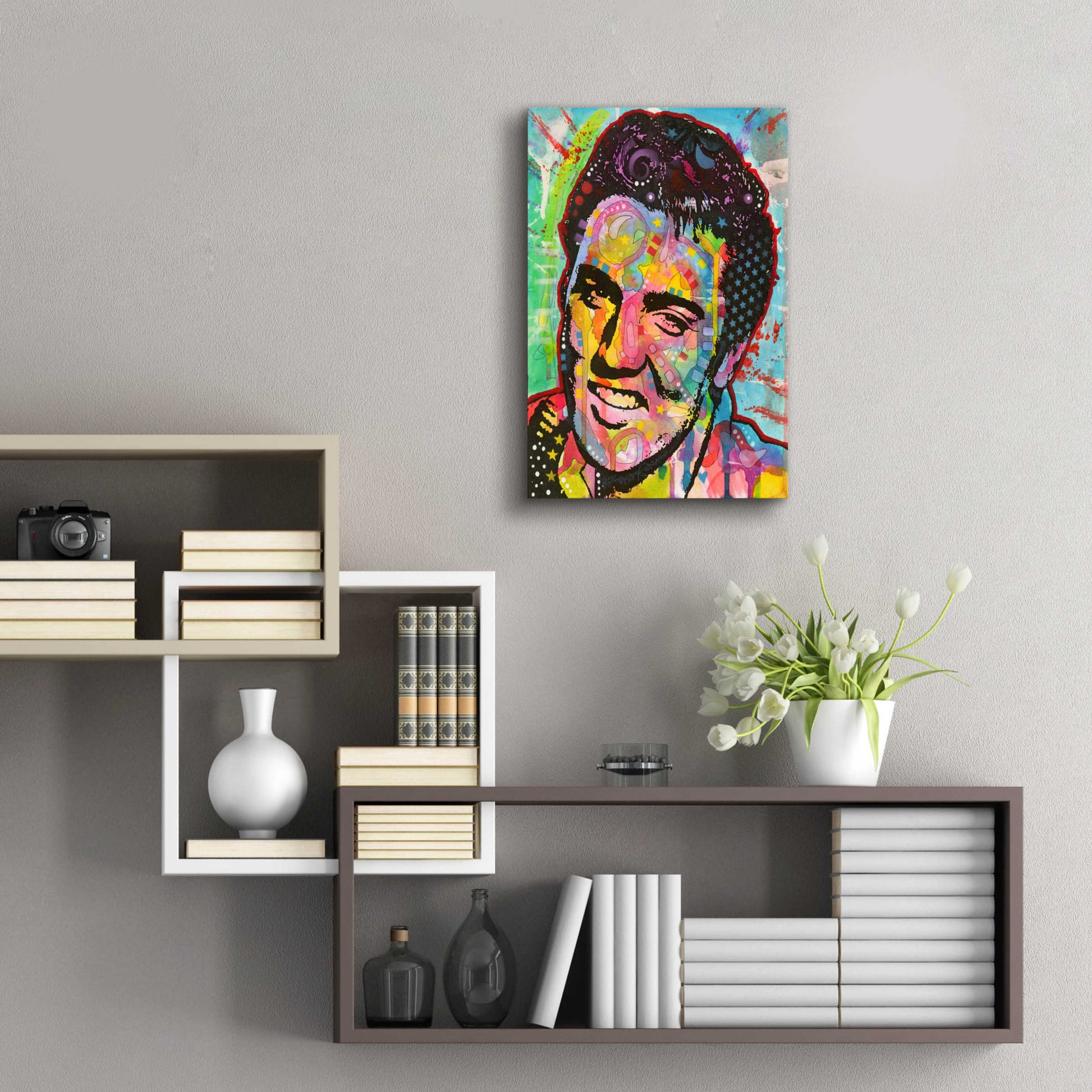 Epic Art 'Elvis' by Dean Russo, Acrylic Glass Wall Art,16x24