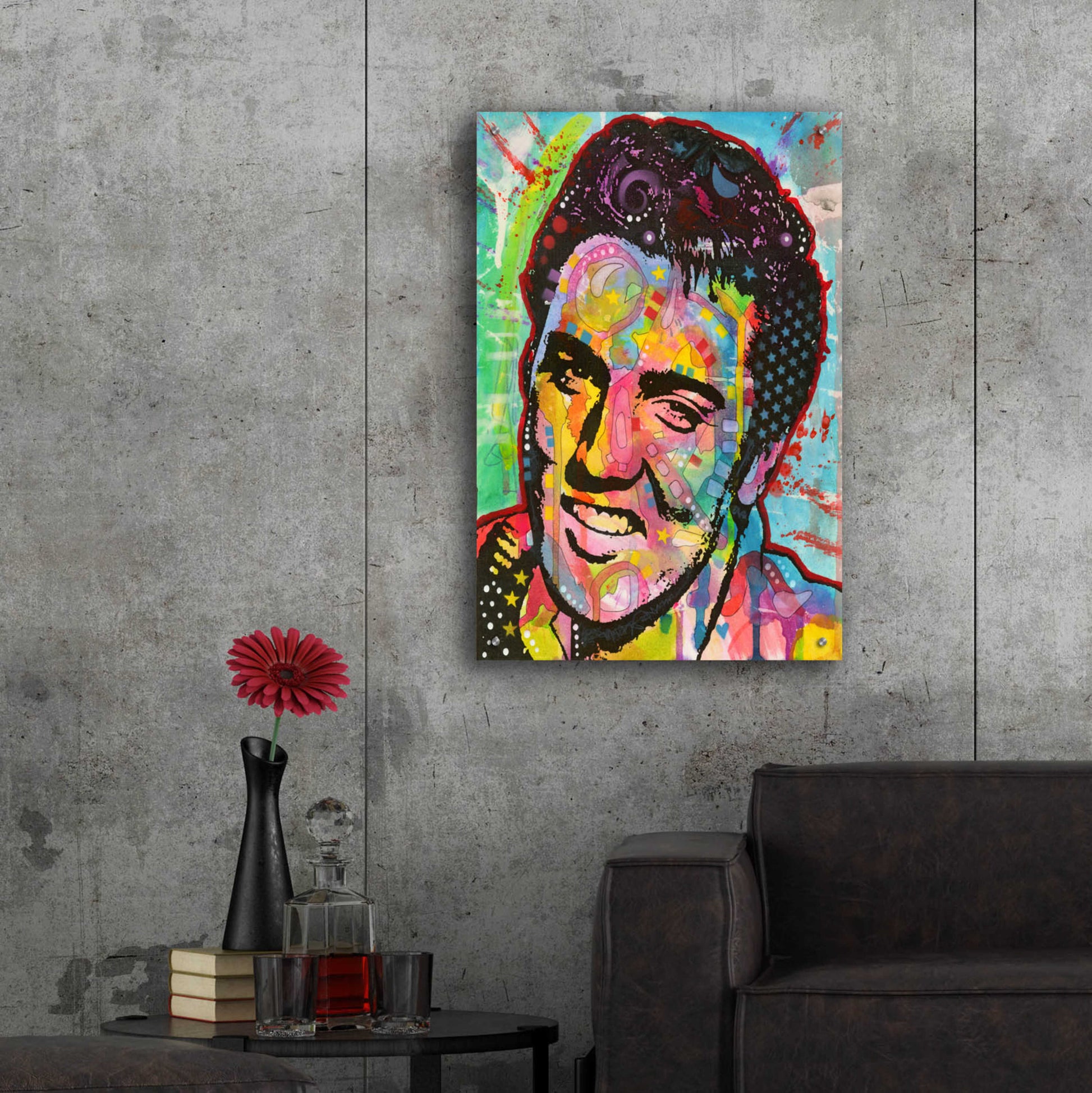 Epic Art 'Elvis' by Dean Russo, Acrylic Glass Wall Art,24x36