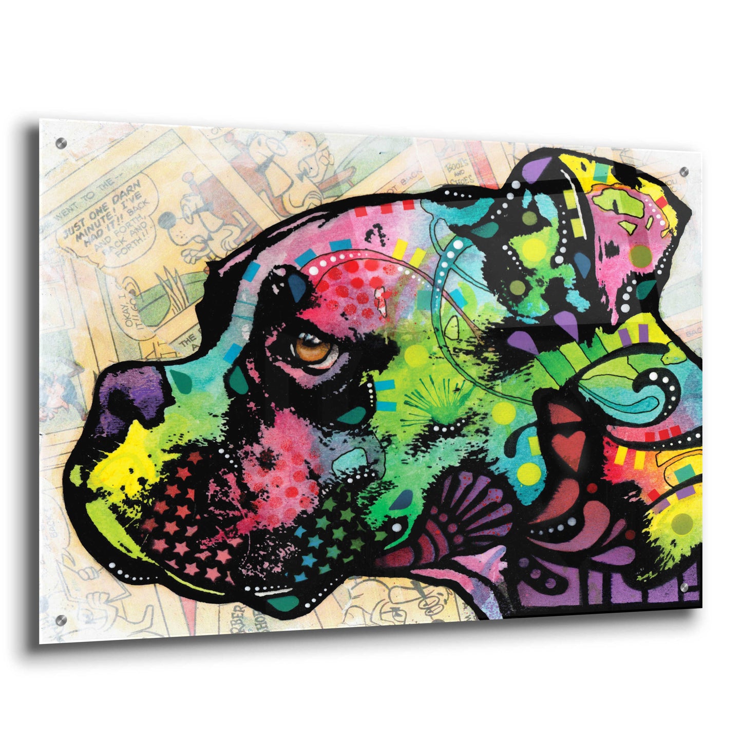 Epic Art 'Profile Boxer Deco' by Dean Russo, Acrylic Glass Wall Art,36x24