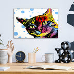 Epic Art 'The Pop Cat' by Dean Russo, Acrylic Glass Wall Art,16x12