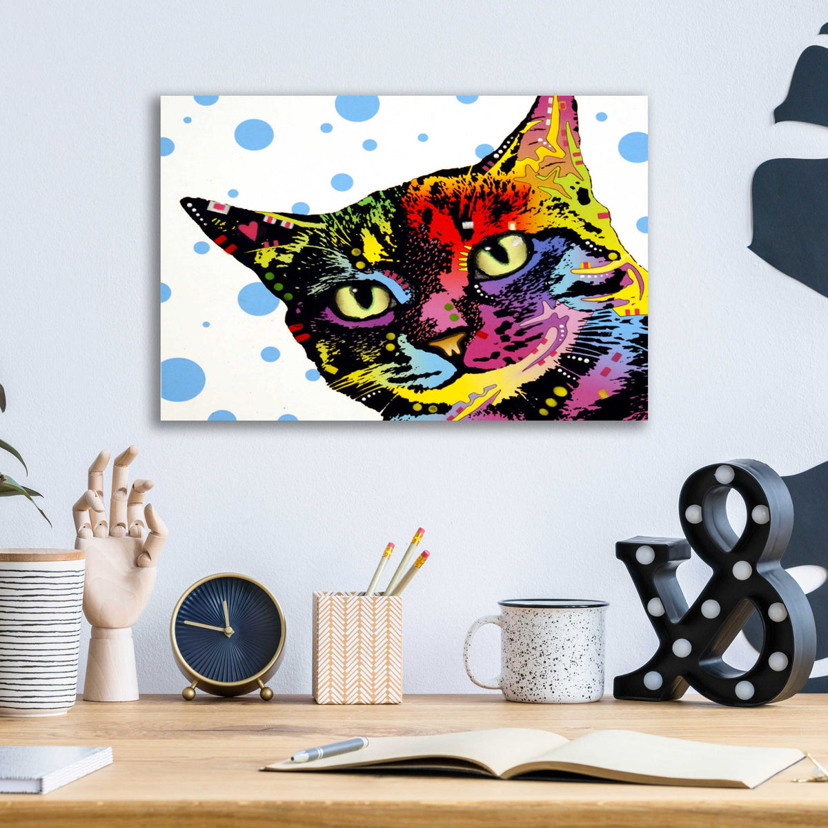 Epic Art 'The Pop Cat' by Dean Russo, Acrylic Glass Wall Art,16x12
