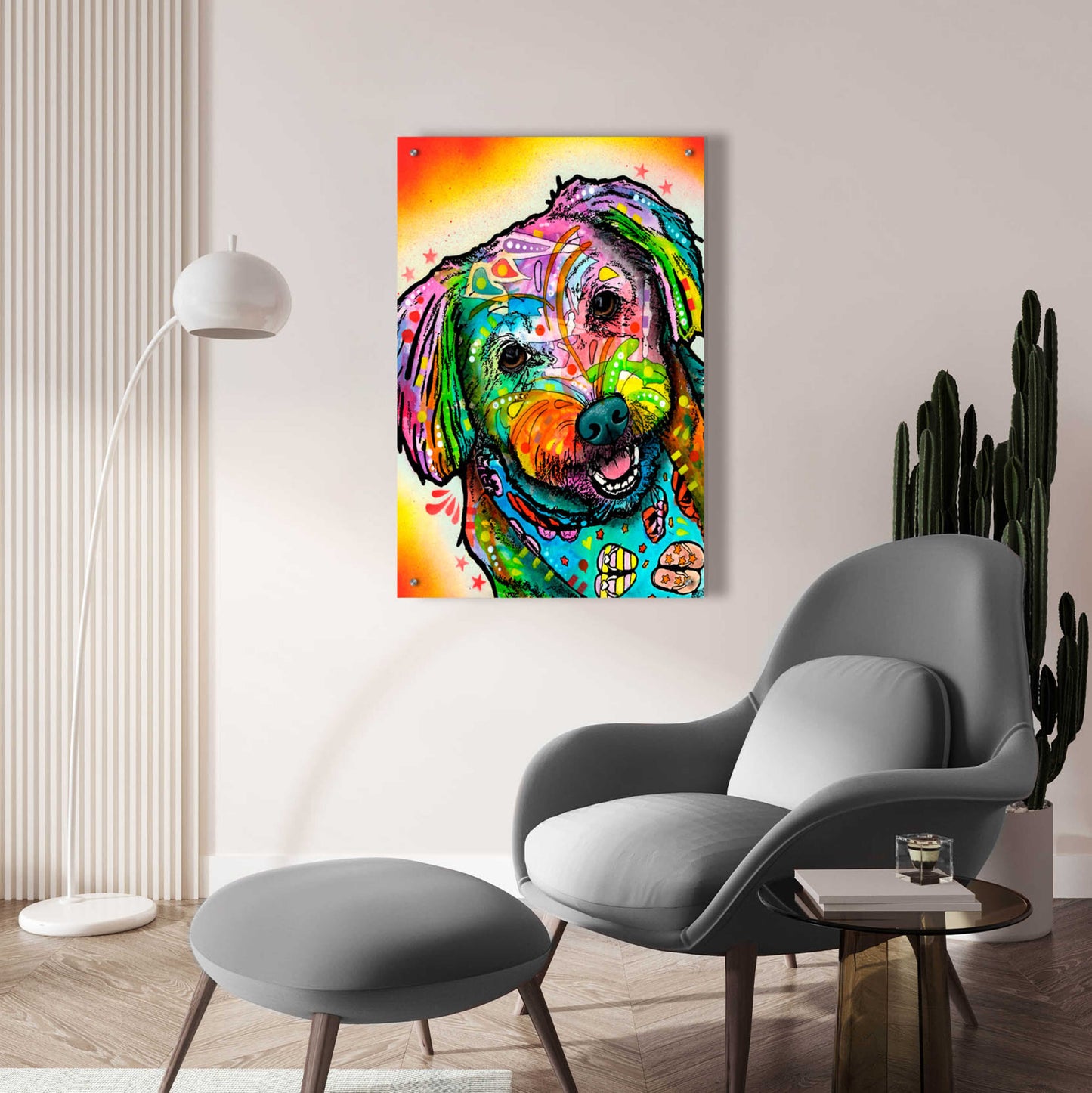 Epic Art 'Daisy' by Dean Russo, Acrylic Glass Wall Art,24x36