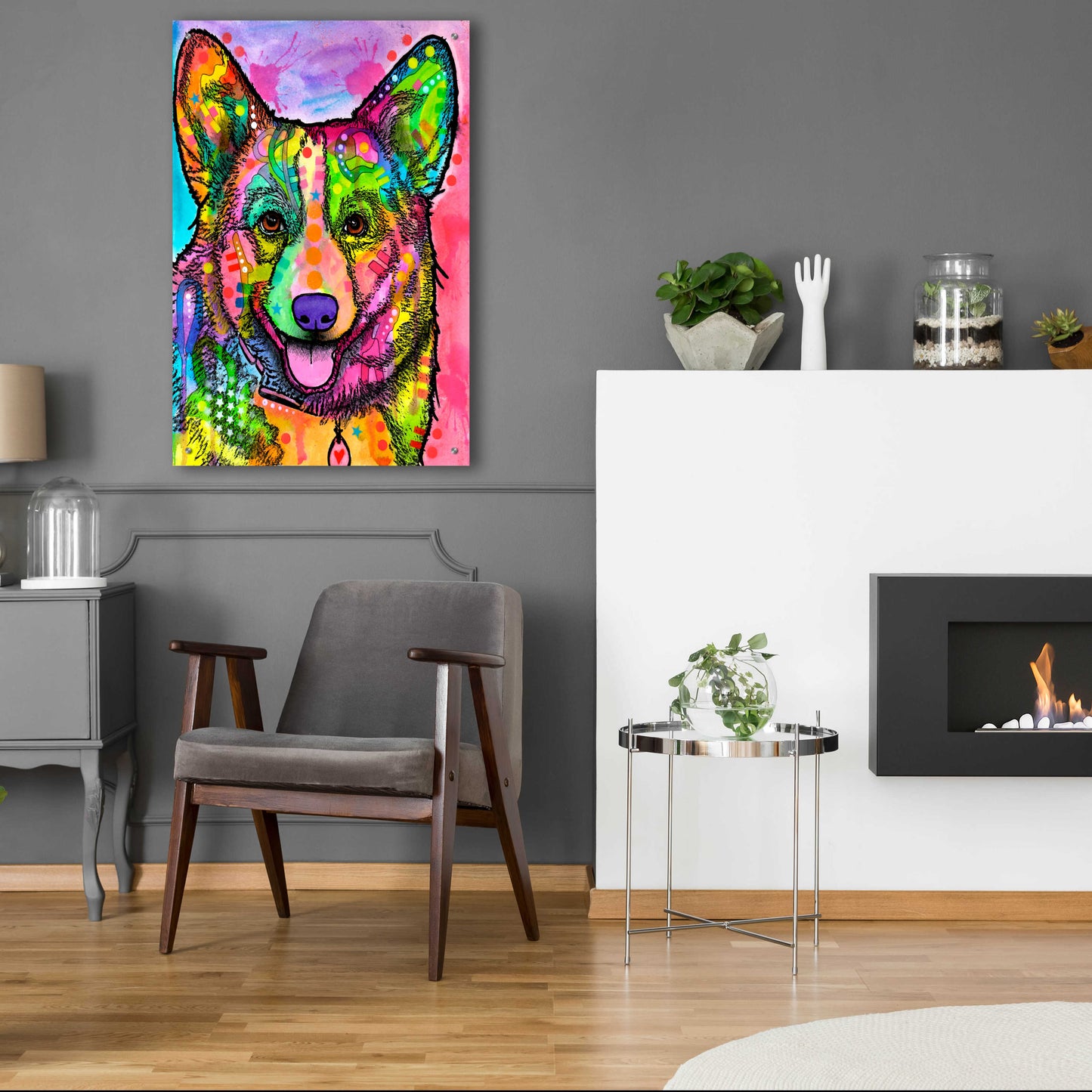 Epic Art 'Corgi Ii' by Dean Russo, Acrylic Glass Wall Art,24x36