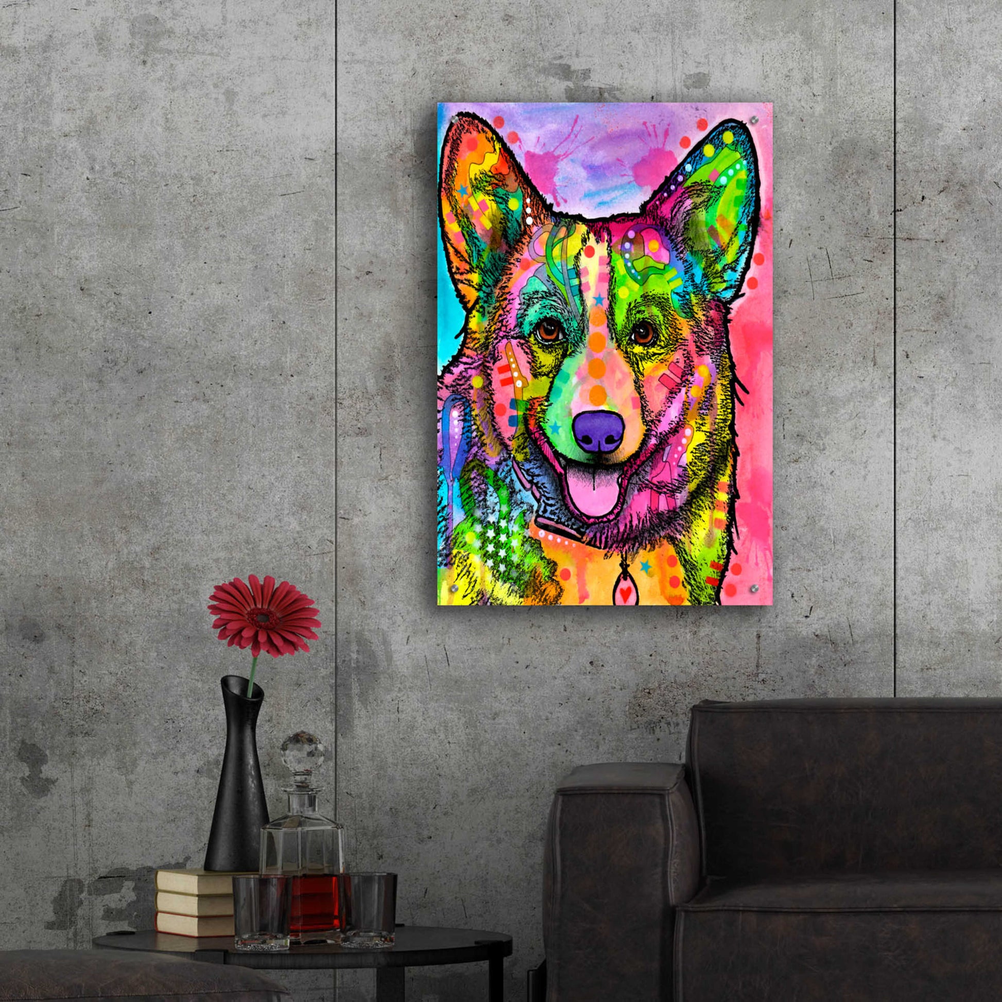 Epic Art 'Corgi Ii' by Dean Russo, Acrylic Glass Wall Art,24x36