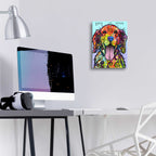 Epic Art 'Dog Is Love' by Dean Russo, Acrylic Glass Wall Art,12x16
