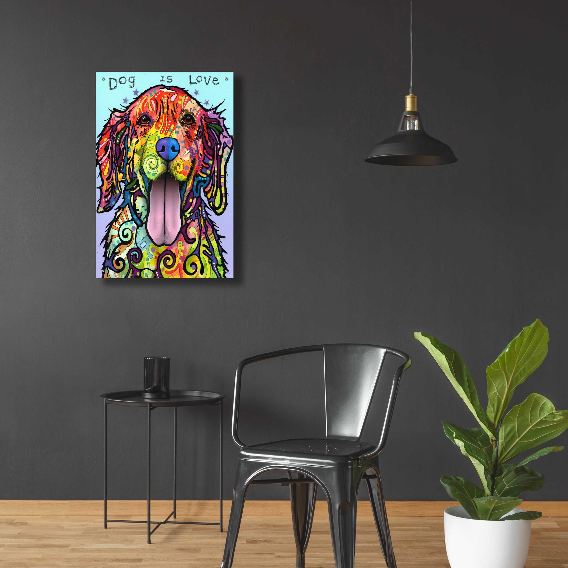 Epic Art 'Dog Is Love' by Dean Russo, Acrylic Glass Wall Art,24x36