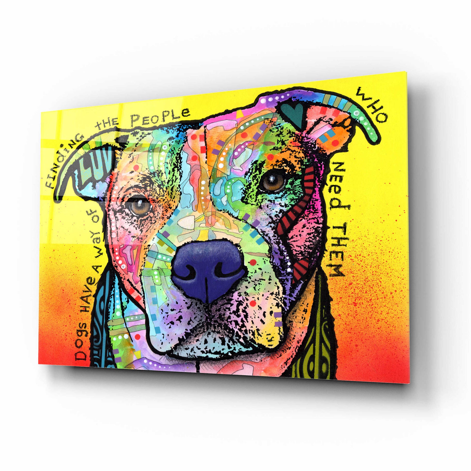 Epic Art 'Dogs Have A Way' by Dean Russo, Acrylic Glass Wall Art,16x12