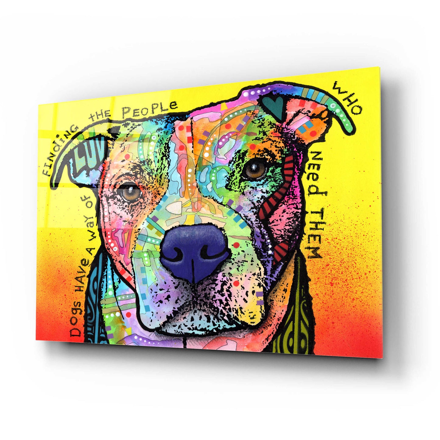 Epic Art 'Dogs Have A Way' by Dean Russo, Acrylic Glass Wall Art,24x16