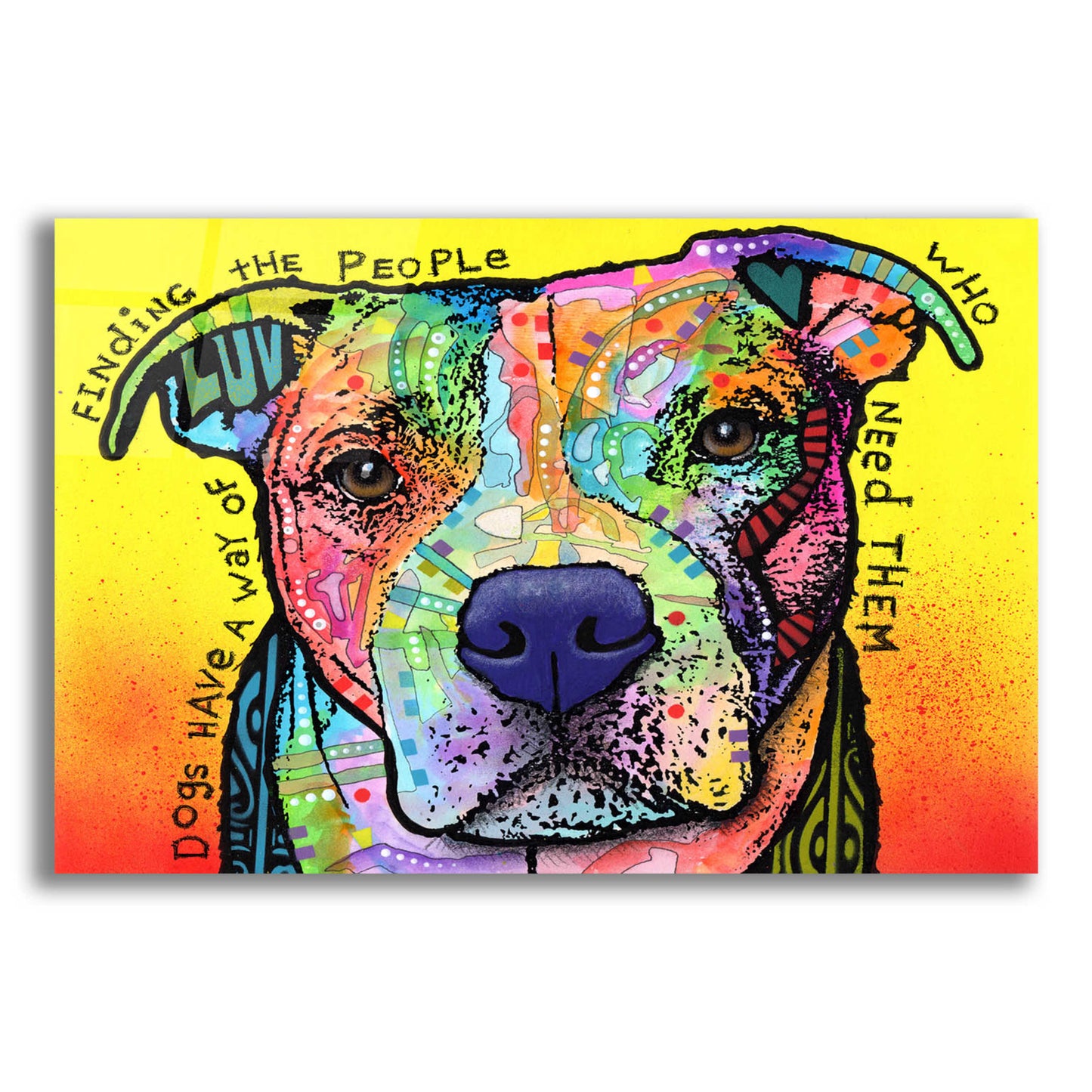 Epic Art 'Dogs Have A Way' by Dean Russo, Acrylic Glass Wall Art,24x16