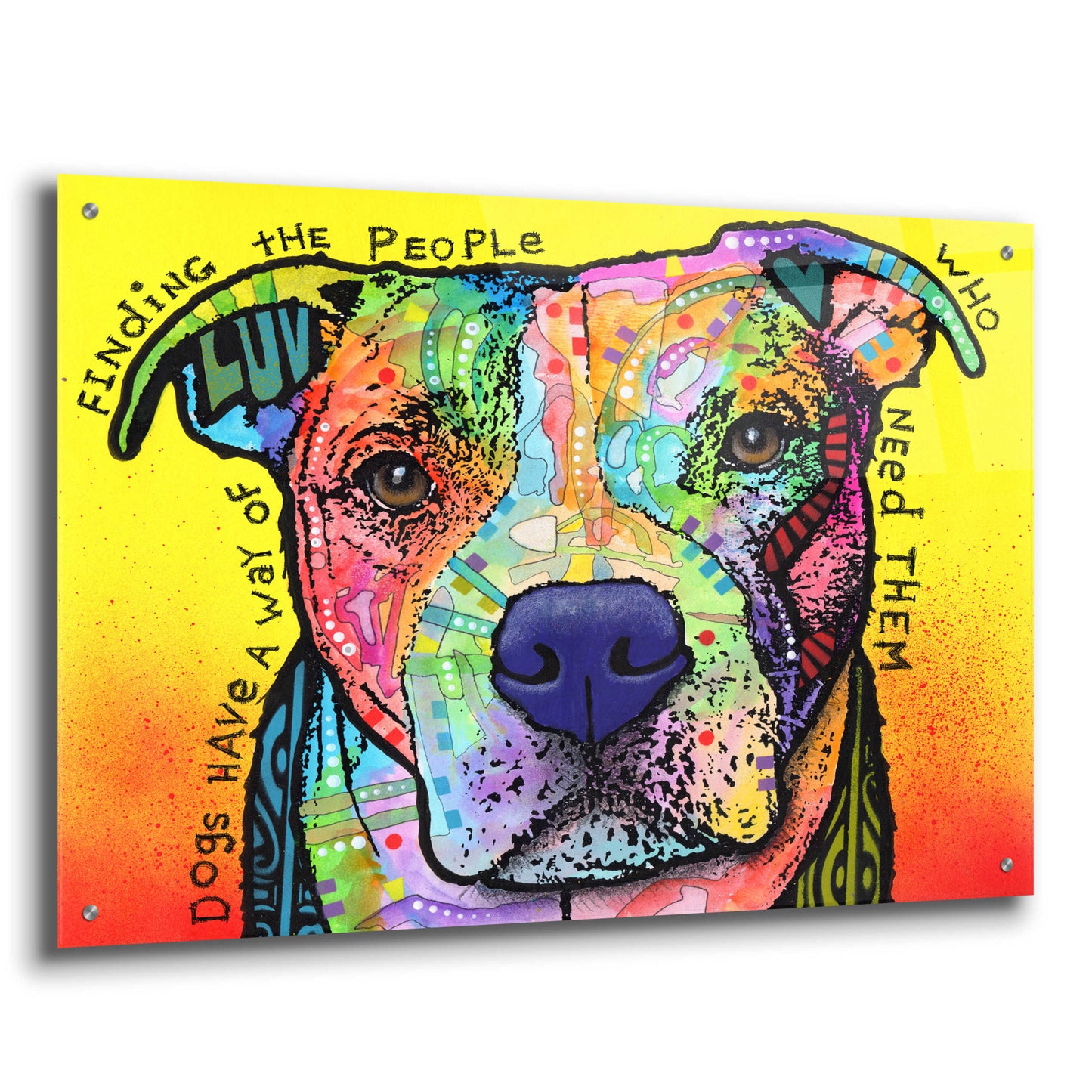 Epic Art 'Dogs Have A Way' by Dean Russo, Acrylic Glass Wall Art,36x24