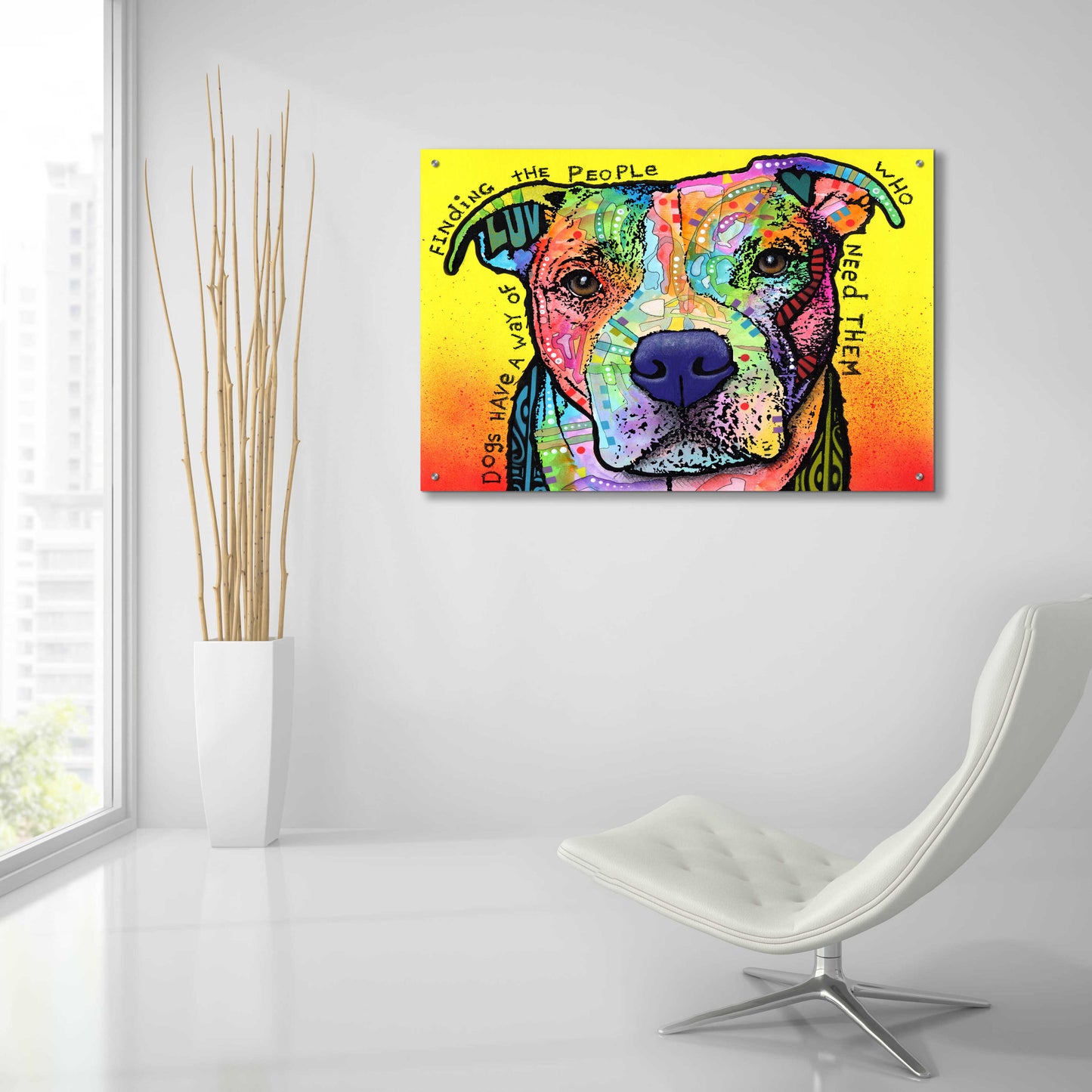 Epic Art 'Dogs Have A Way' by Dean Russo, Acrylic Glass Wall Art,36x24