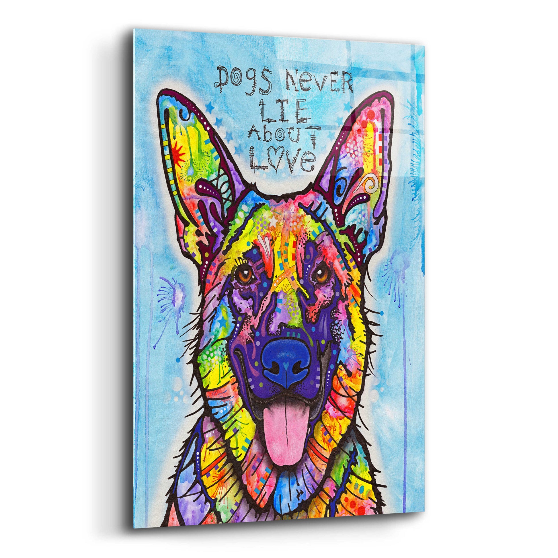 Epic Art 'Dogs Never Lie' by Dean Russo, Acrylic Glass Wall Art,12x16