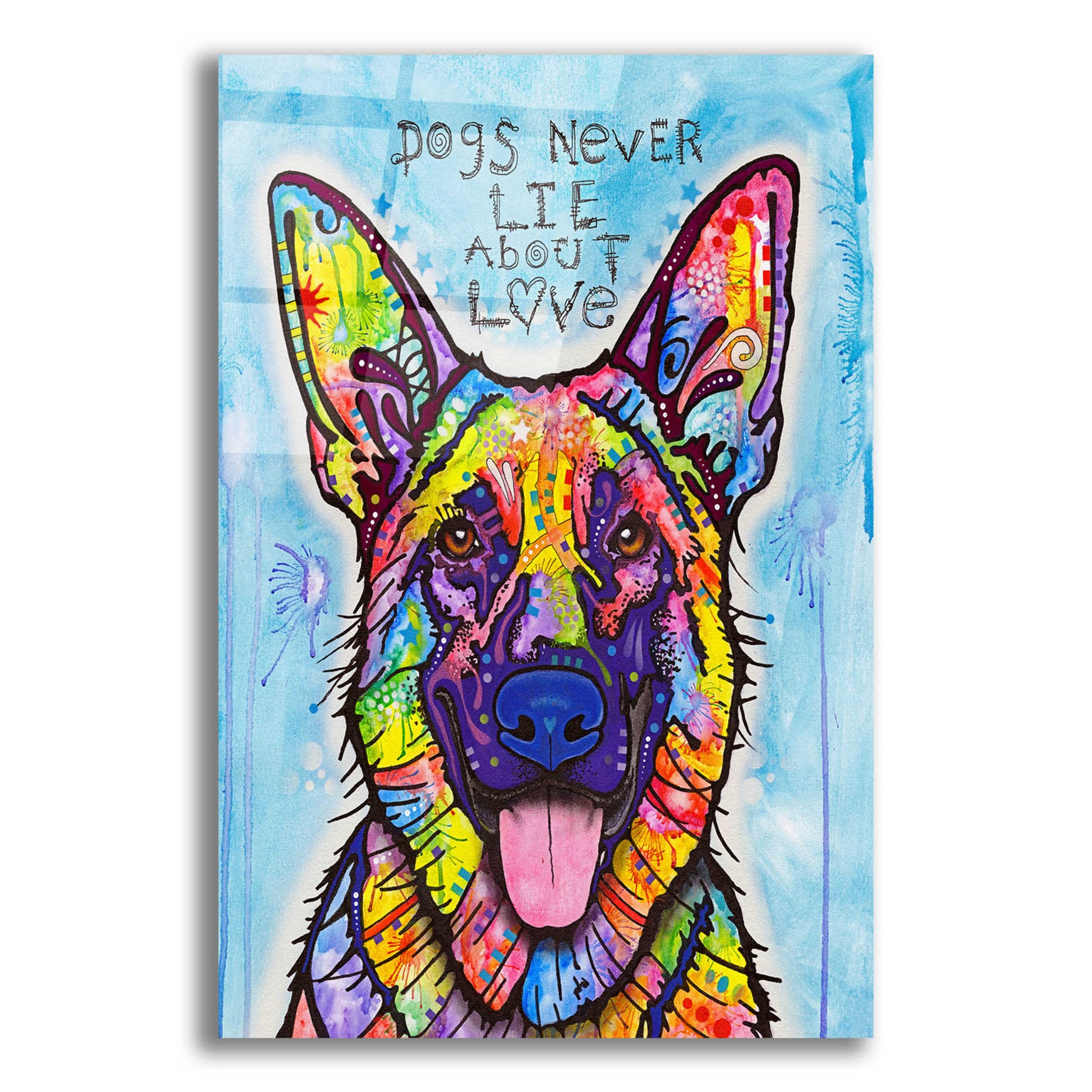 Epic Art 'Dogs Never Lie' by Dean Russo, Acrylic Glass Wall Art,12x16