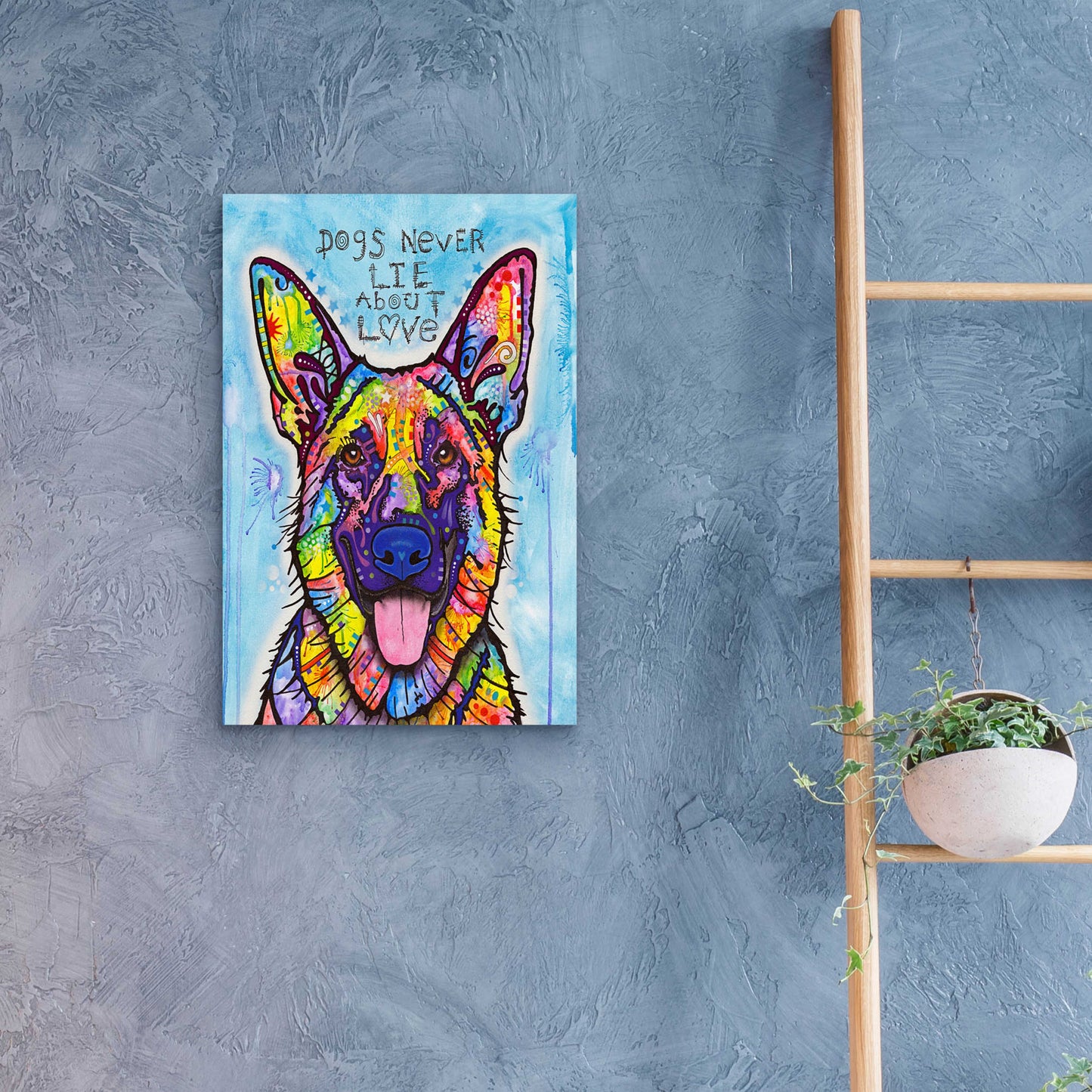 Epic Art 'Dogs Never Lie' by Dean Russo, Acrylic Glass Wall Art,16x24