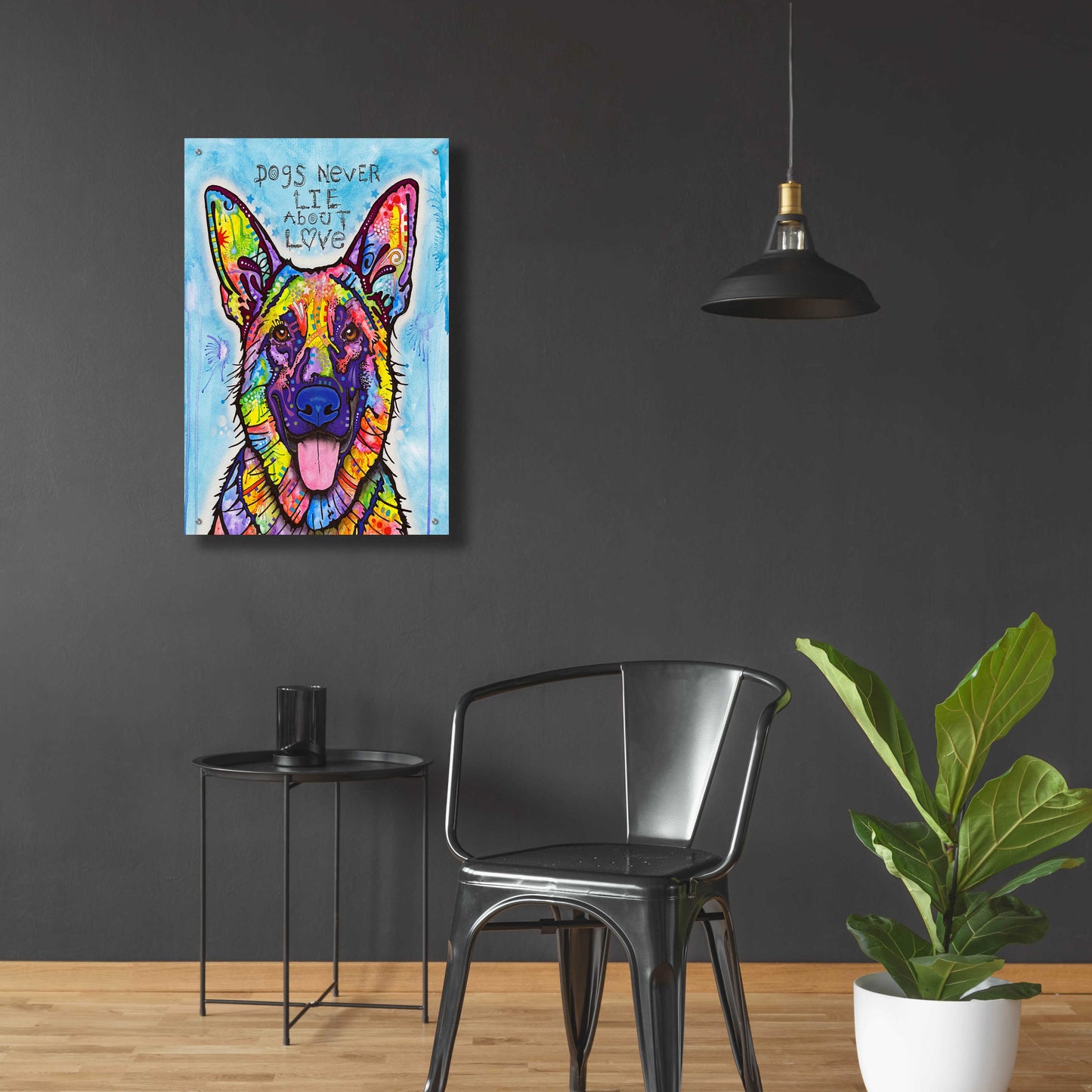 Epic Art 'Dogs Never Lie' by Dean Russo, Acrylic Glass Wall Art,24x36