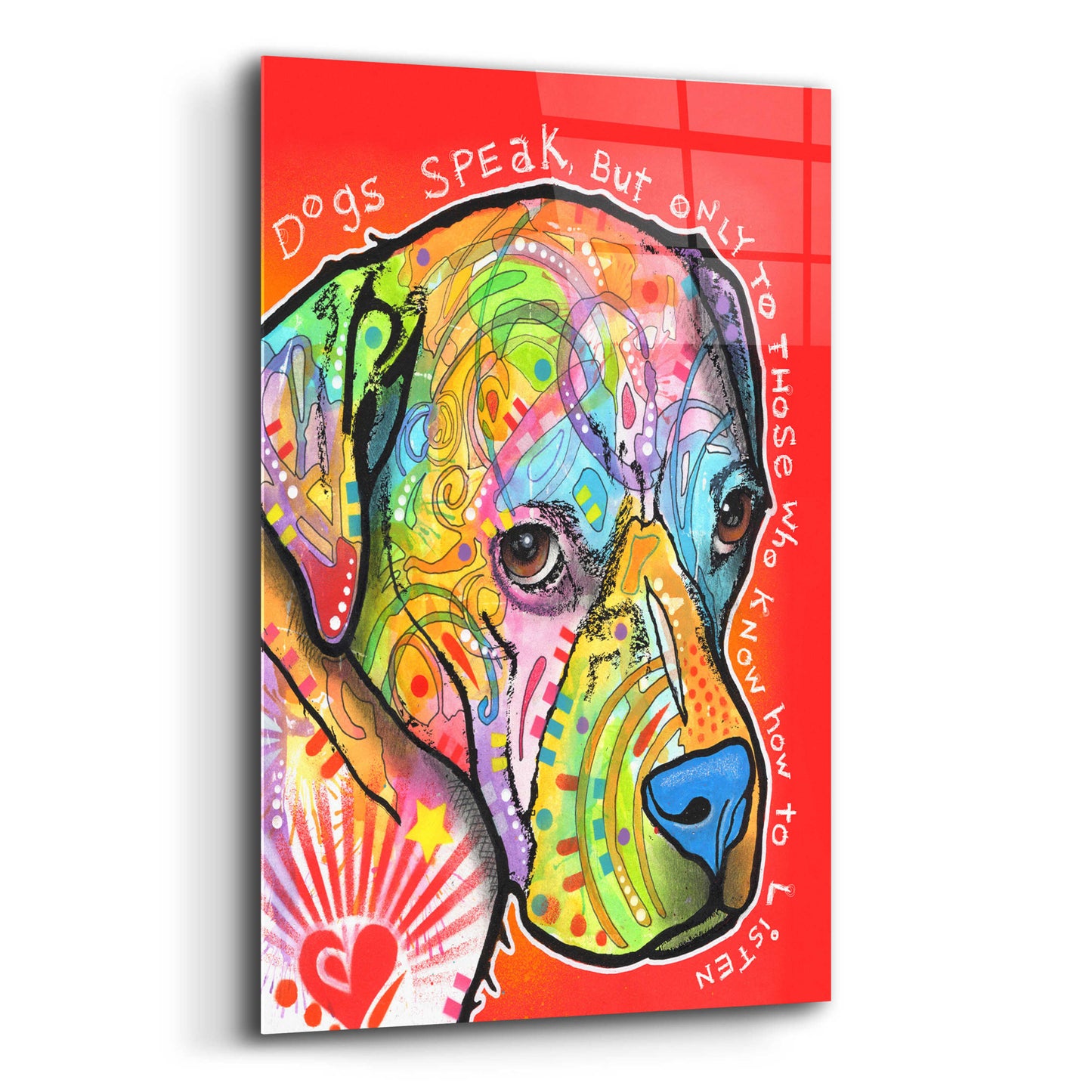 Epic Art 'Dogs Speak' by Dean Russo, Acrylic Glass Wall Art,12x16