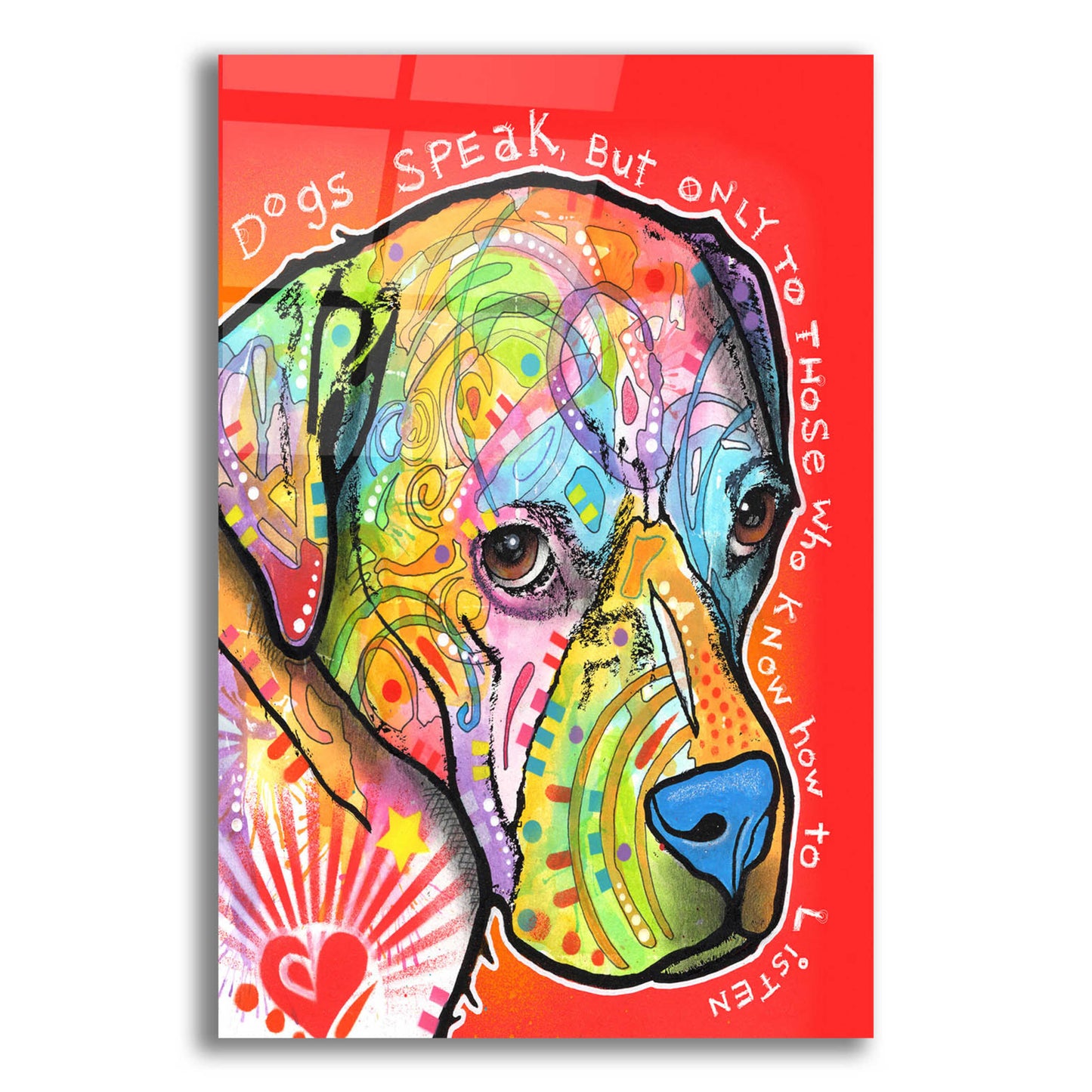 Epic Art 'Dogs Speak' by Dean Russo, Acrylic Glass Wall Art,12x16