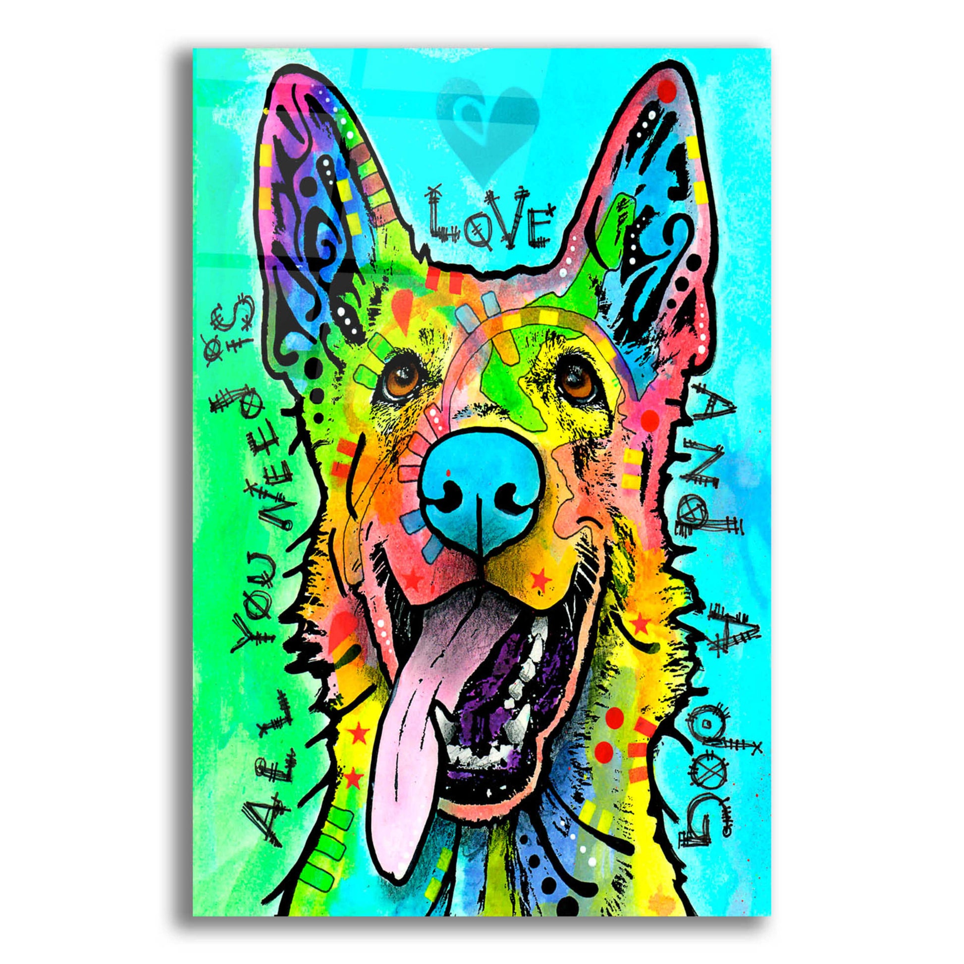 Epic Art 'Love And A Dog' by Dean Russo, Acrylic Glass Wall Art,12x16