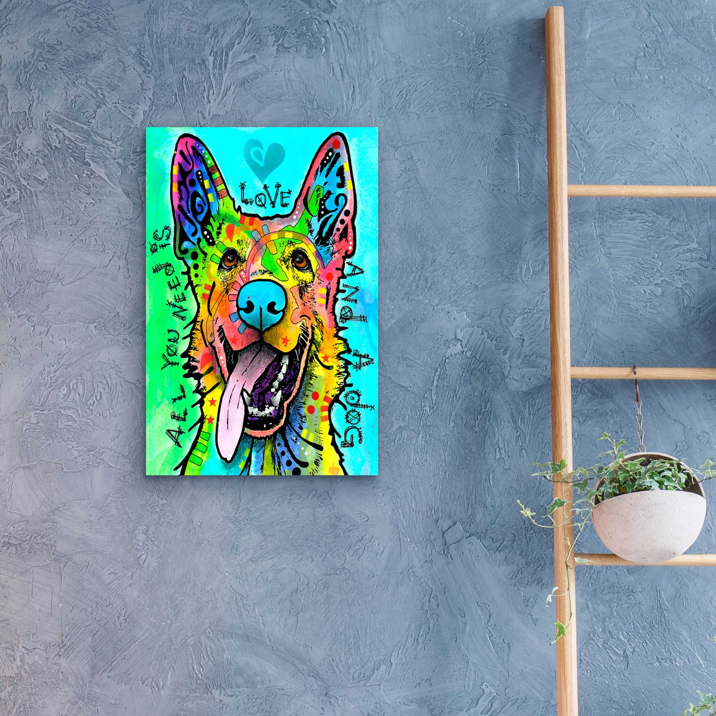 Epic Art 'Love And A Dog' by Dean Russo, Acrylic Glass Wall Art,16x24