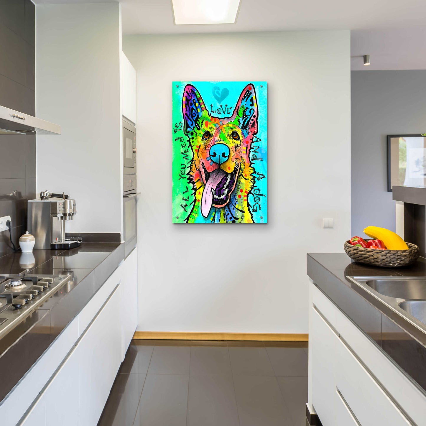 Epic Art 'Love And A Dog' by Dean Russo, Acrylic Glass Wall Art,24x36