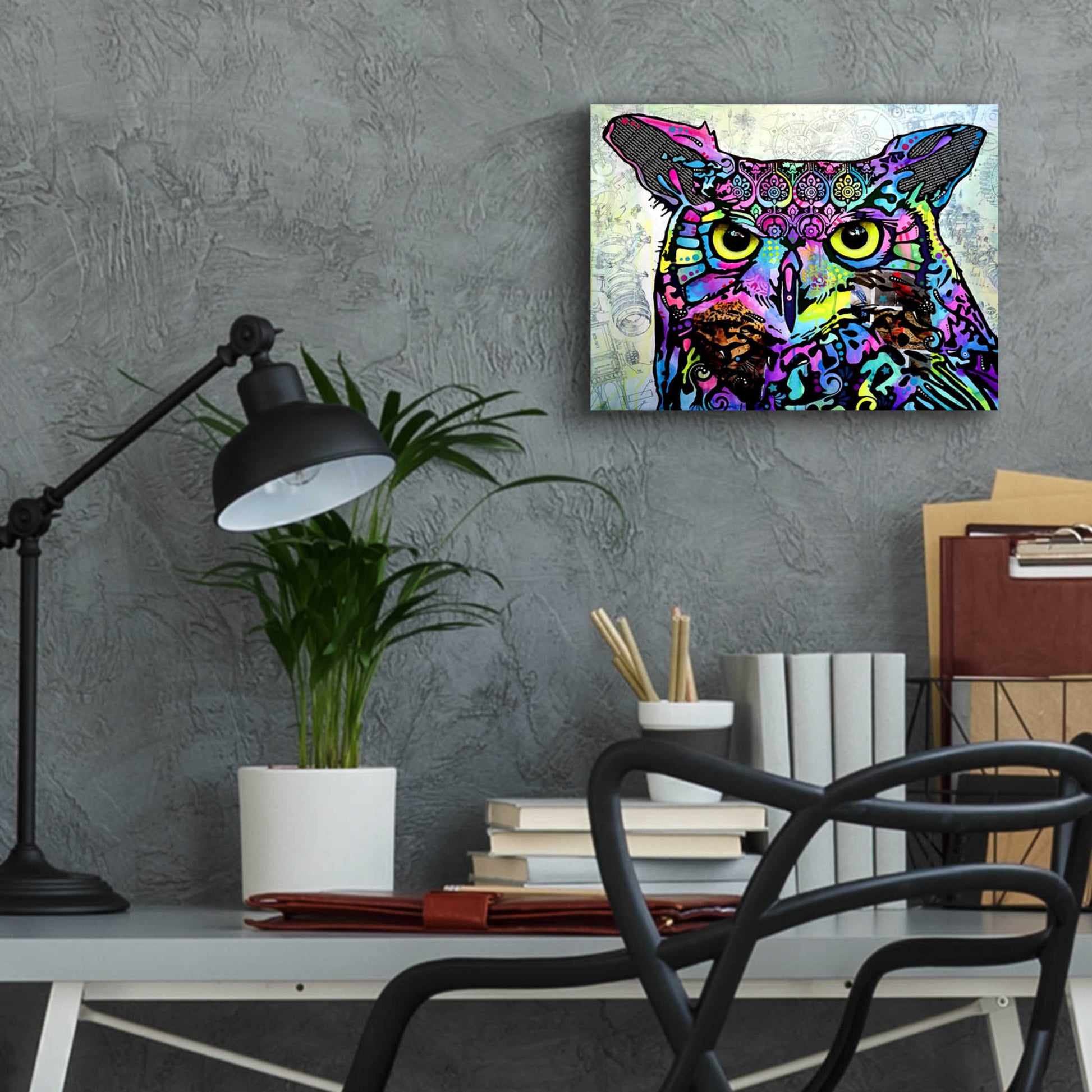 Epic Art 'The Owl' by Dean Russo, Acrylic Glass Wall Art,16x12