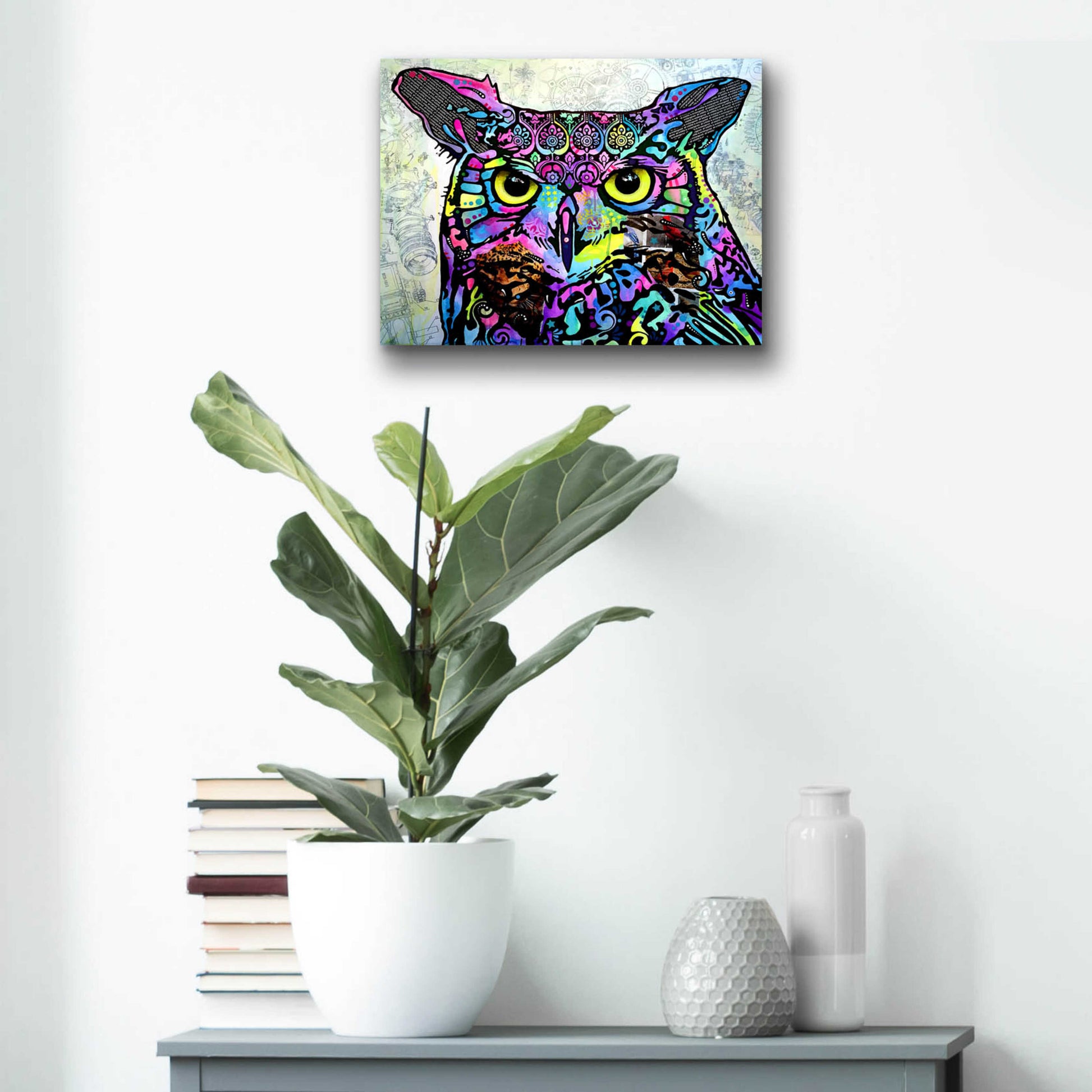 Epic Art 'The Owl' by Dean Russo, Acrylic Glass Wall Art,16x12