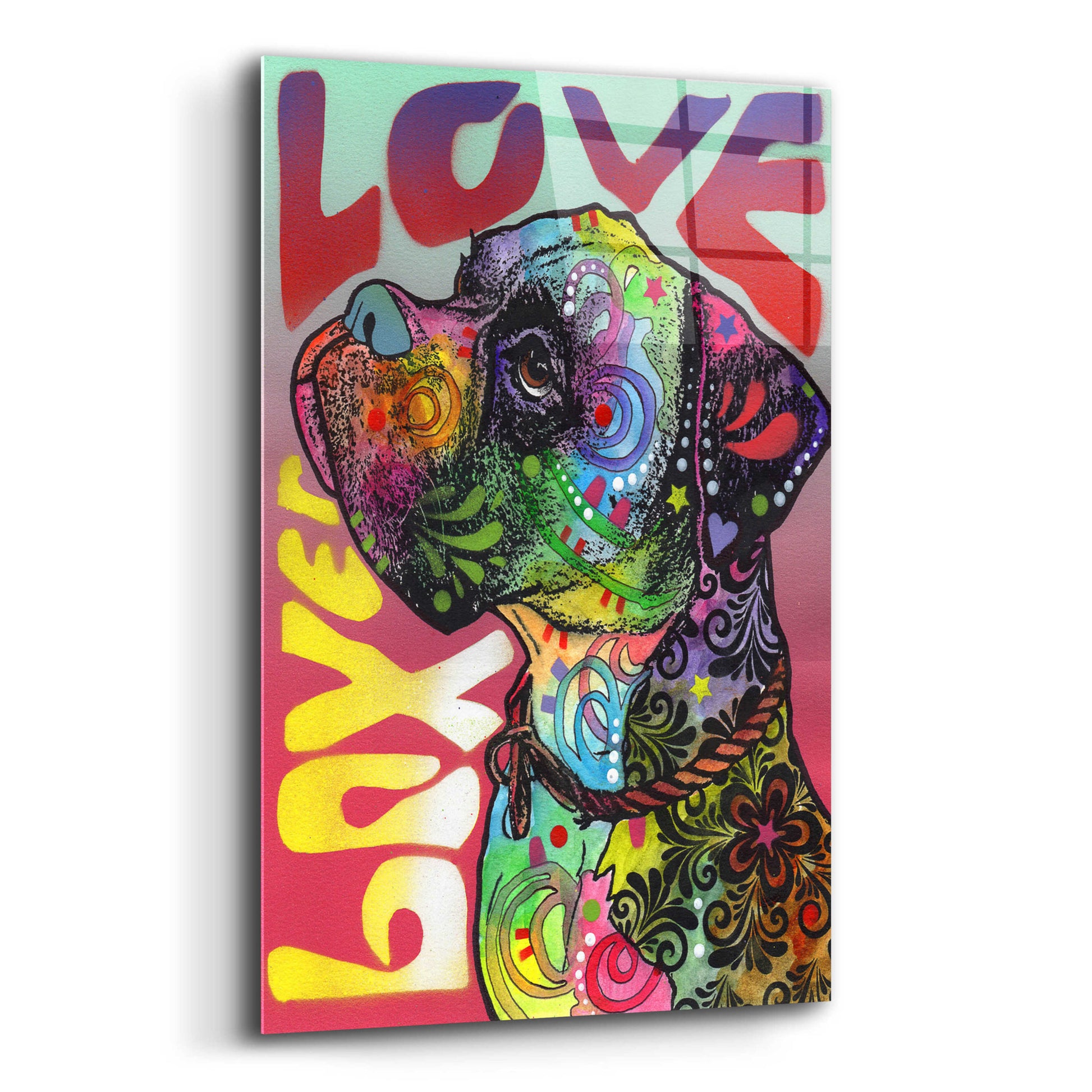 Epic Art 'Boxer Luv' by Dean Russo, Acrylic Glass Wall Art,12x16