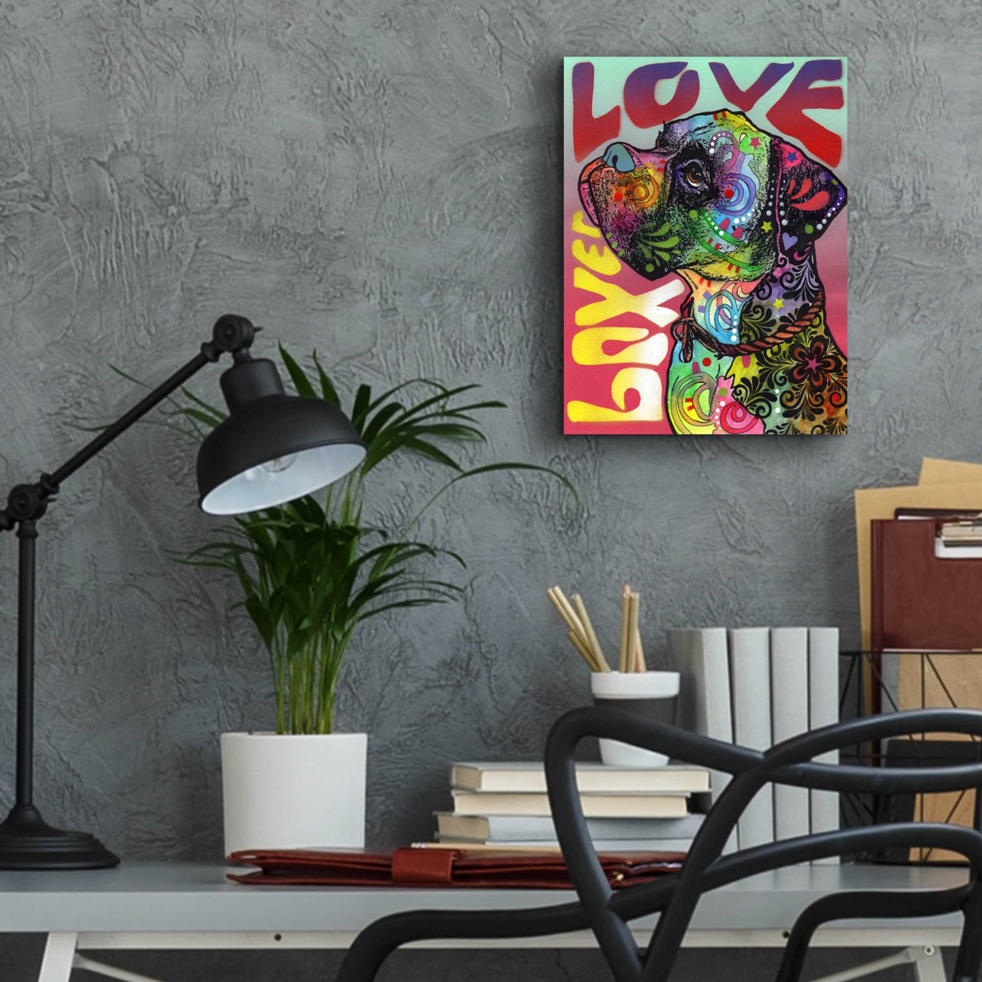 Epic Art 'Boxer Luv' by Dean Russo, Acrylic Glass Wall Art,12x16