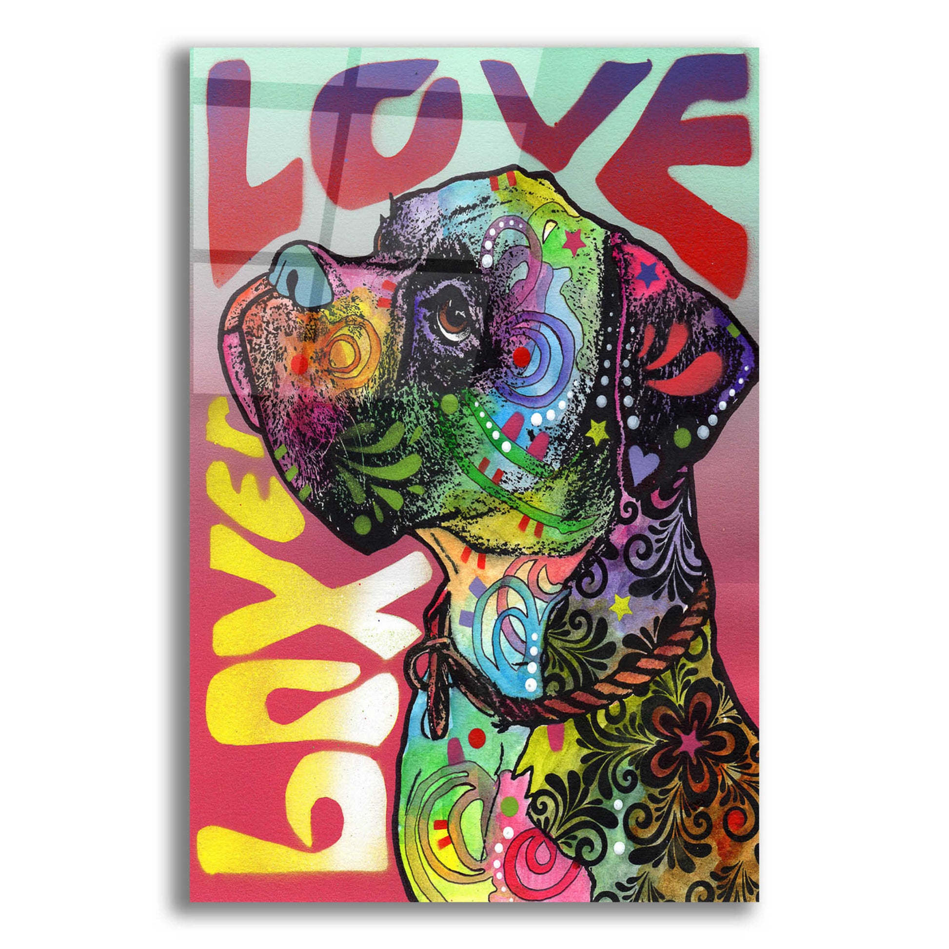 Epic Art 'Boxer Luv' by Dean Russo, Acrylic Glass Wall Art,12x16