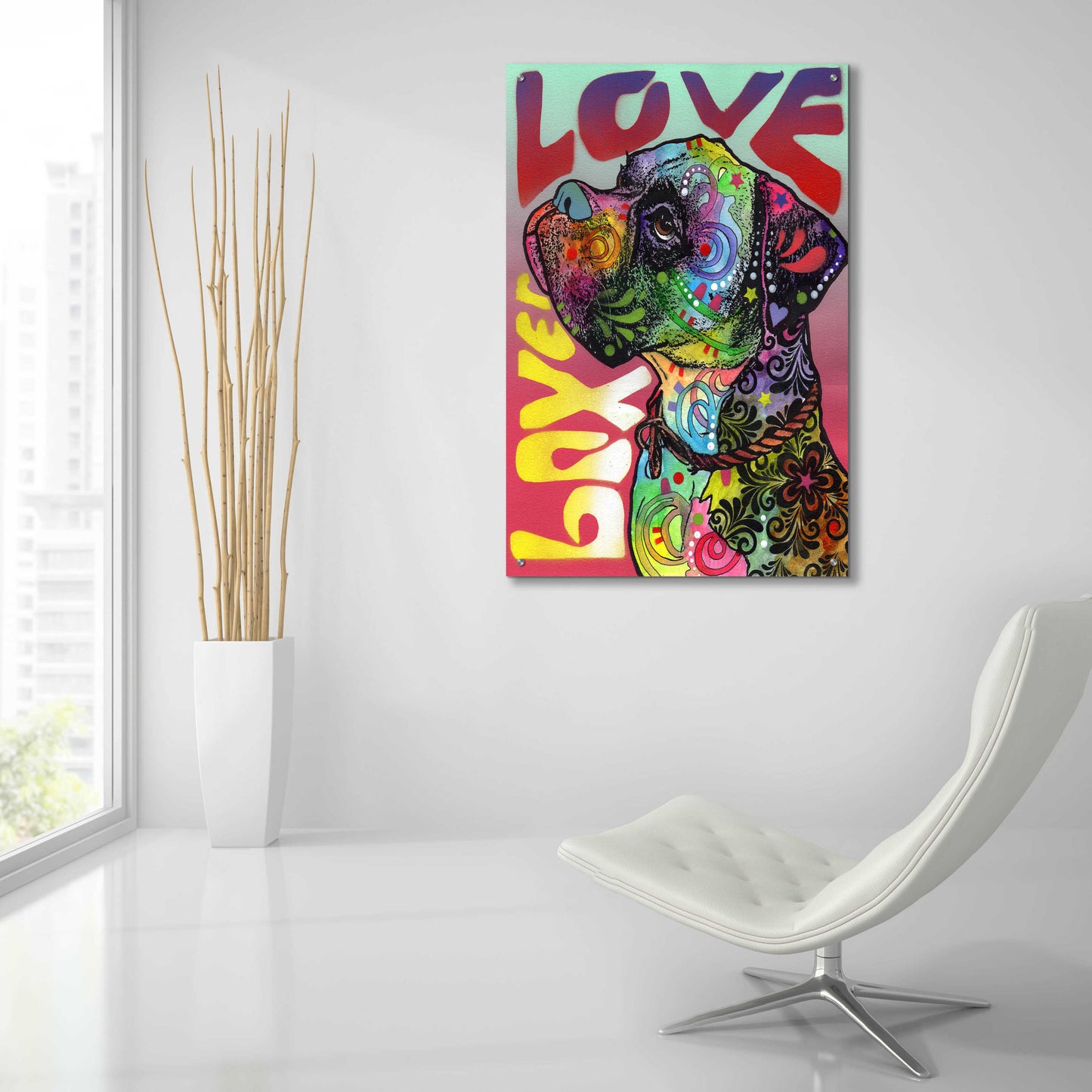 Epic Art 'Boxer Luv' by Dean Russo, Acrylic Glass Wall Art,24x36