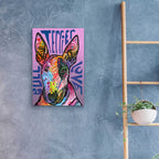 Epic Art 'Bull Terrier Luv' by Dean Russo, Acrylic Glass Wall Art,16x24
